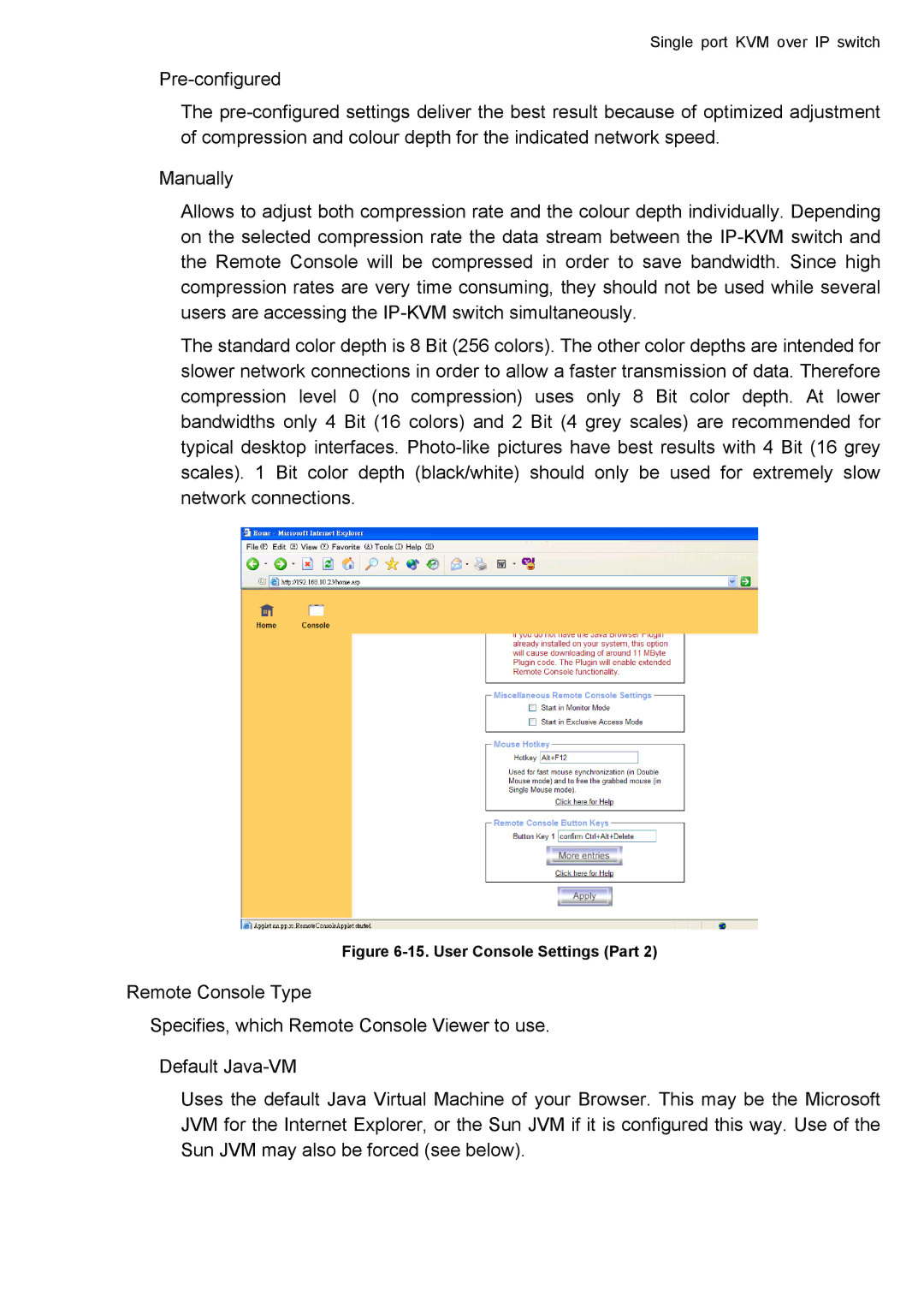 deXlan IP-KVM user manual User Console Settings Part 