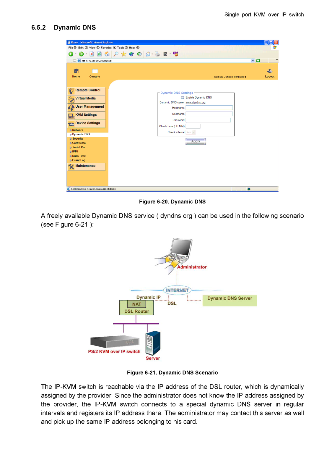 deXlan IP-KVM user manual Dynamic DNS 