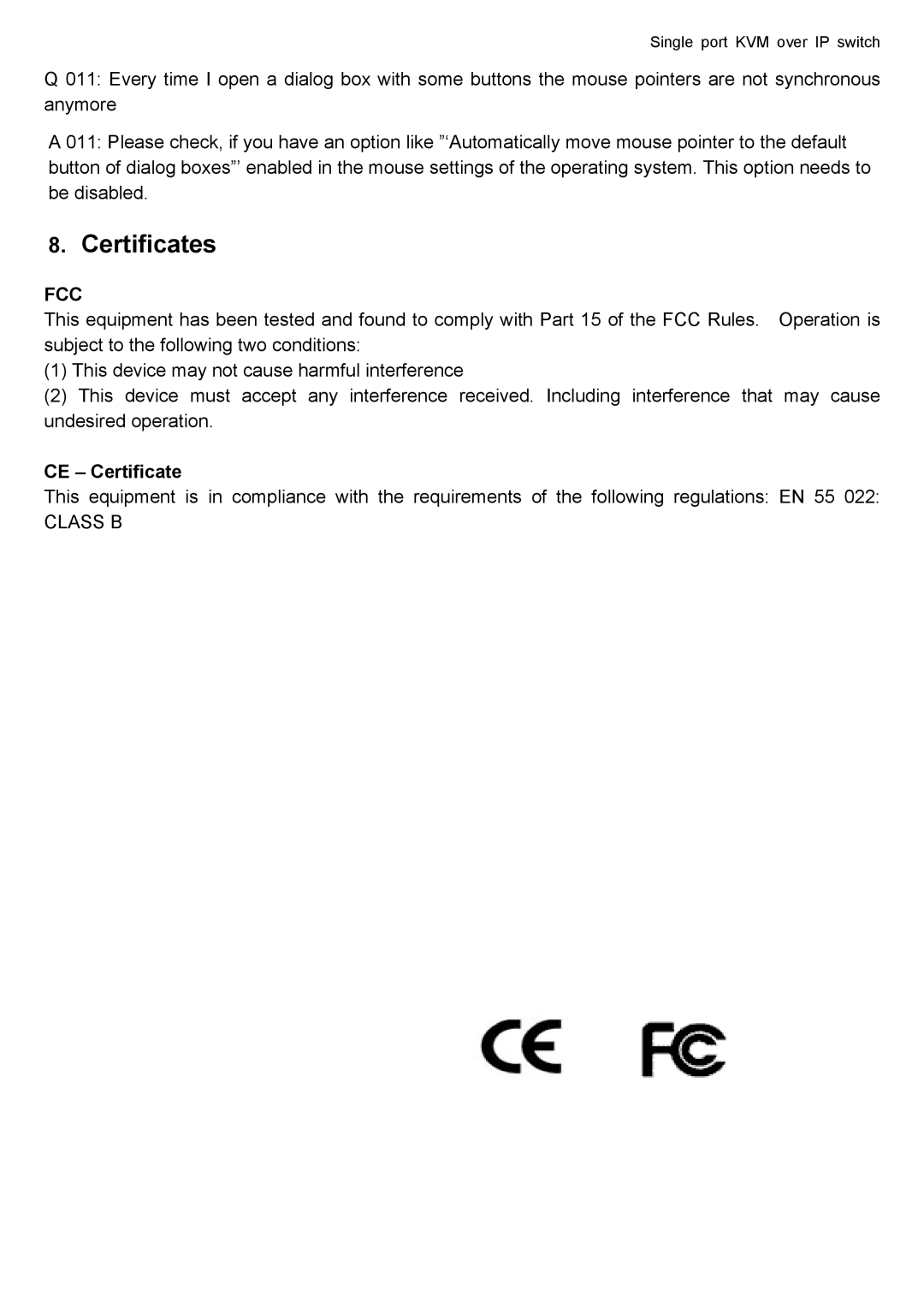 deXlan IP-KVM user manual Certificates, CE Certificate 