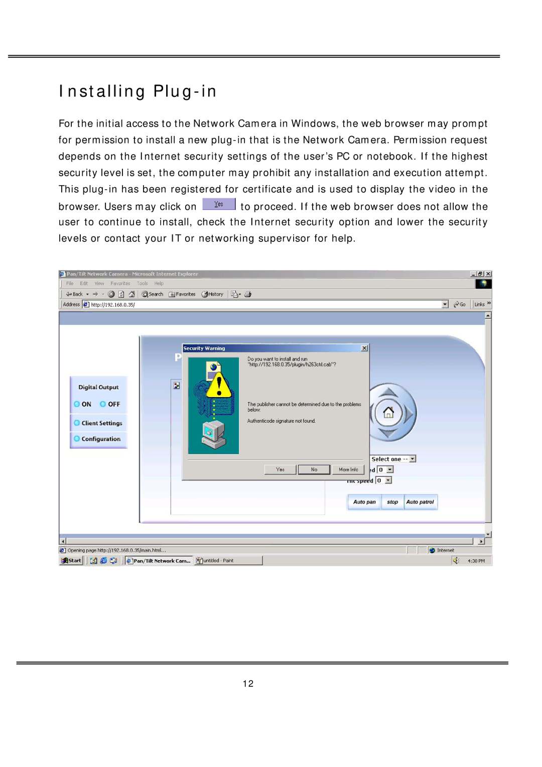 deXlan MPEG4 user manual Installing Plug-in 