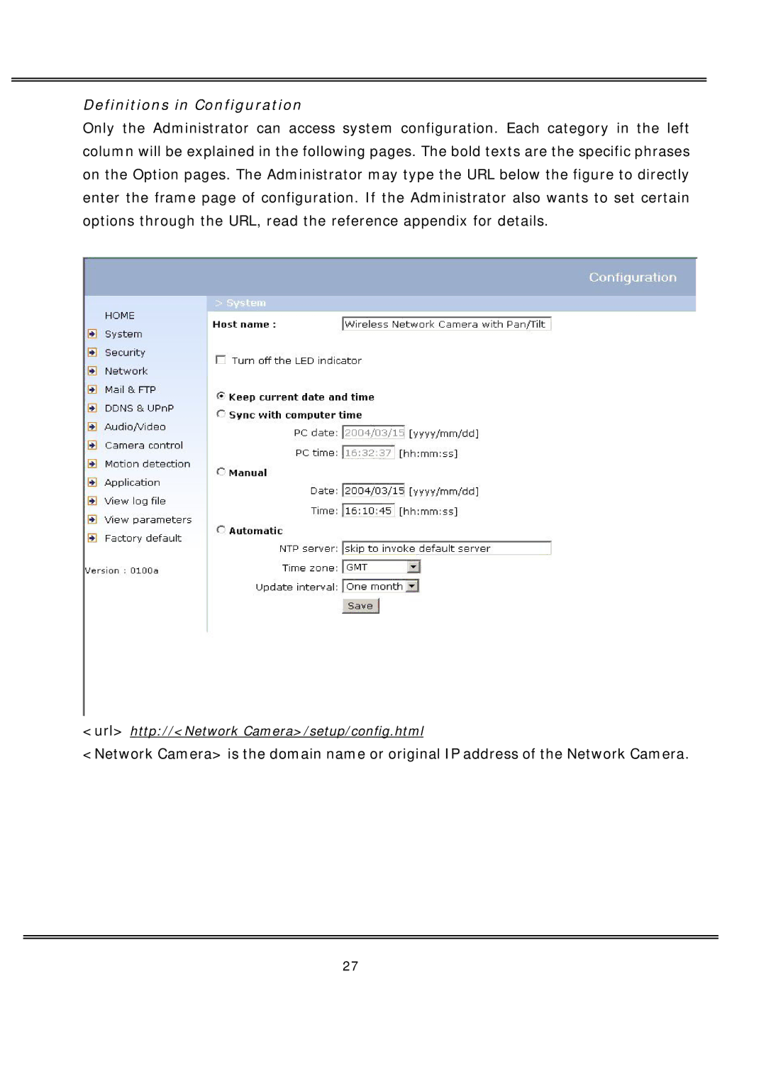 deXlan MPEG4 user manual Definitions in Configuration 