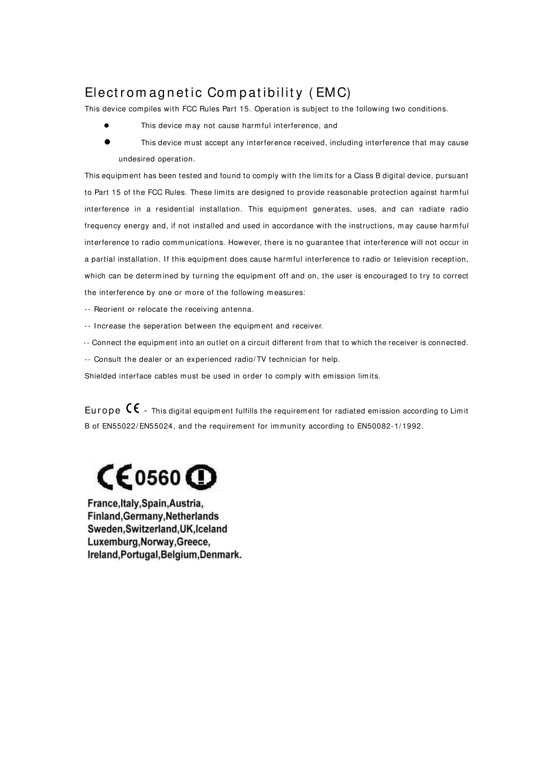 deXlan MPEG4 user manual Electromagnetic Compatibility EMC 