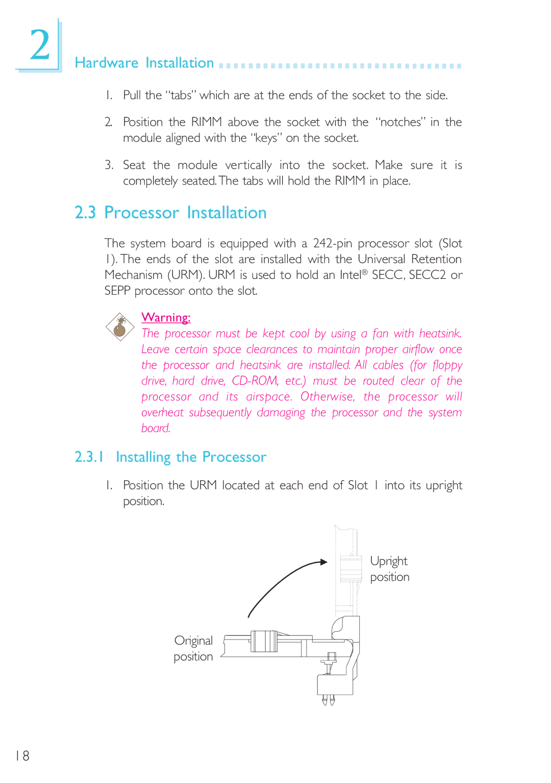 DFI 40800950 manual Processor Installation, Installing the Processor 