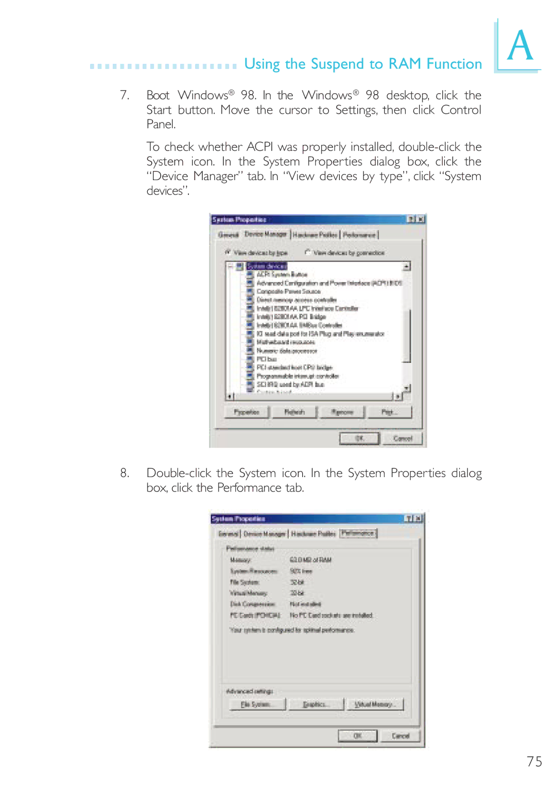 DFI 40800950 manual Using the Suspend to RAM Function 