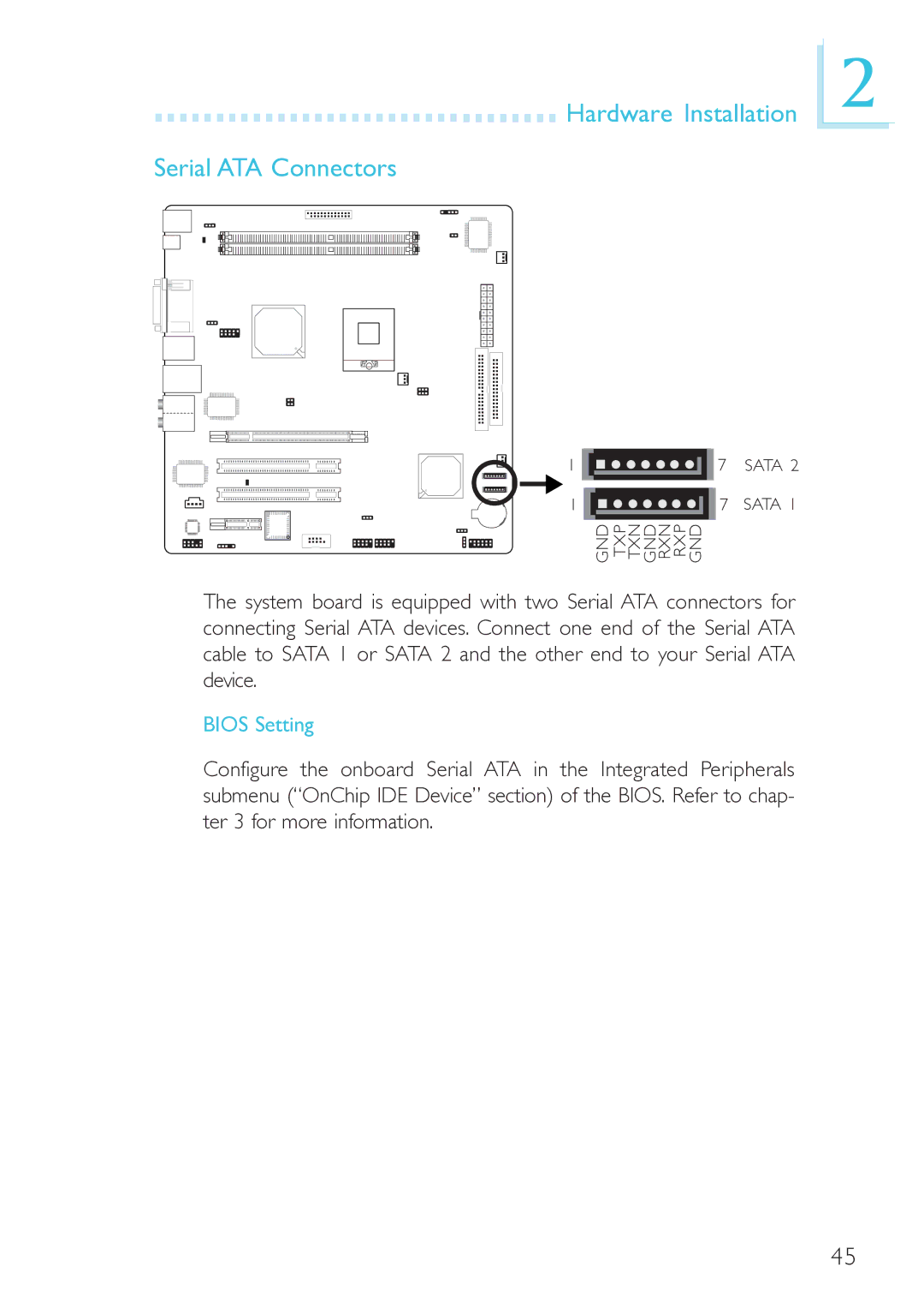 DFI 915GM-MIGF user manual Hardware Installation Serial ATA Connectors 