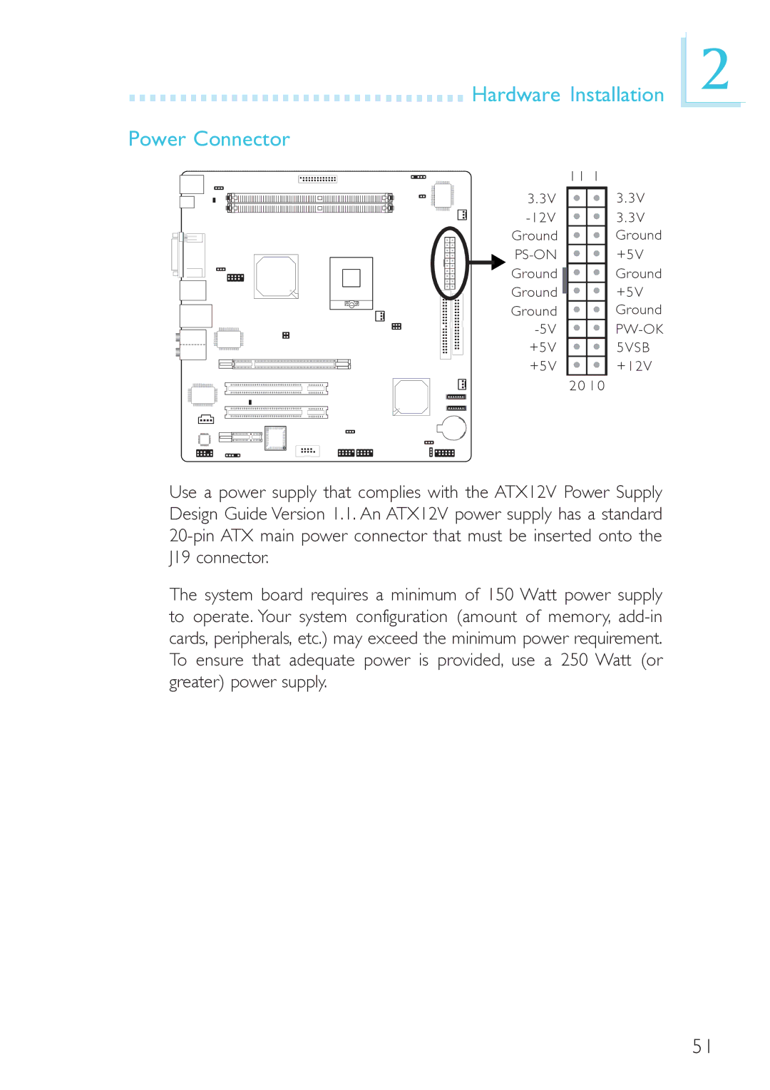 DFI 915GM-MIGF user manual Hardware Installation Power Connector 