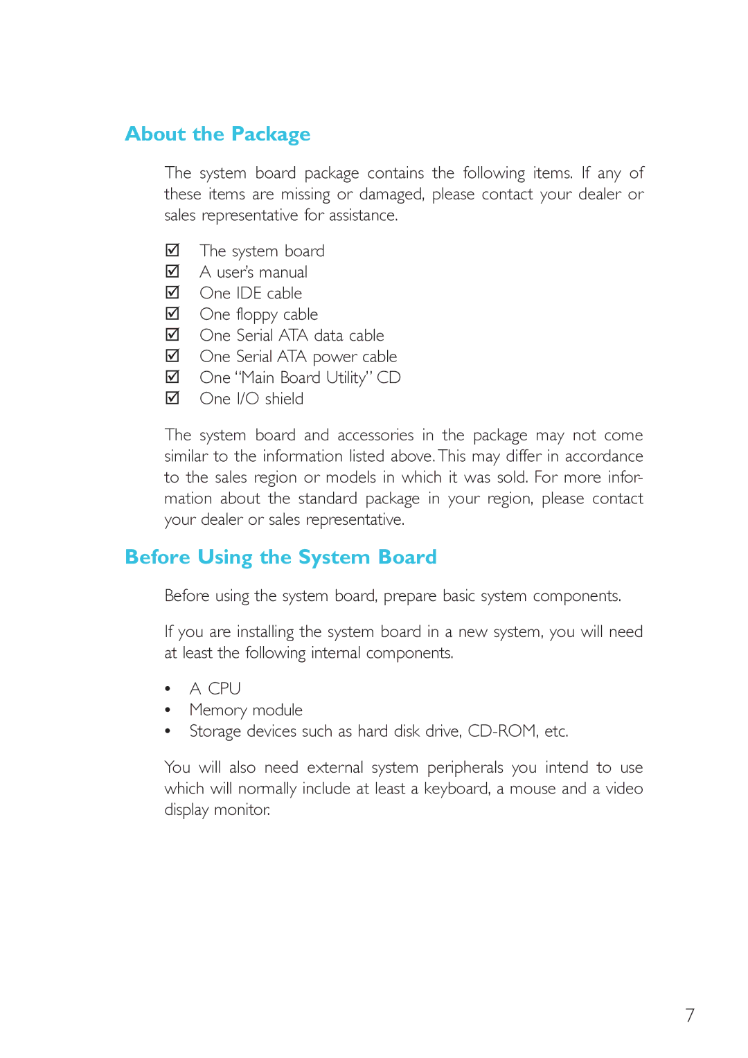 DFI 915GM-MIGF user manual About the Package 