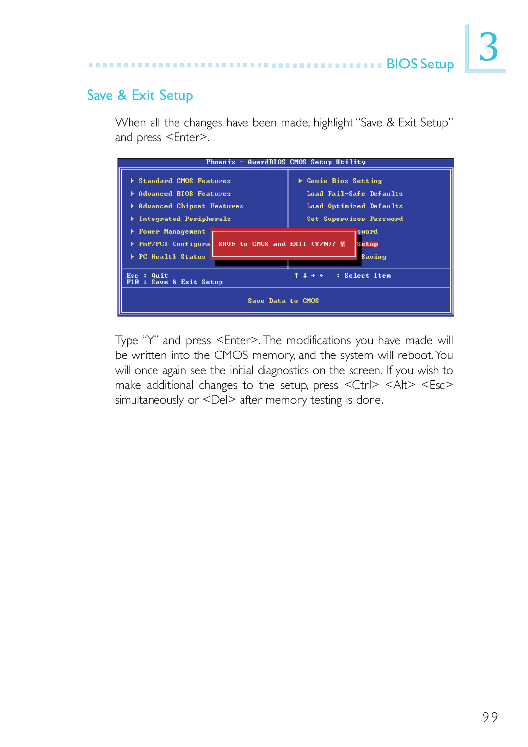 DFI 915GM-MIGF user manual Bios Setup Save & Exit Setup 