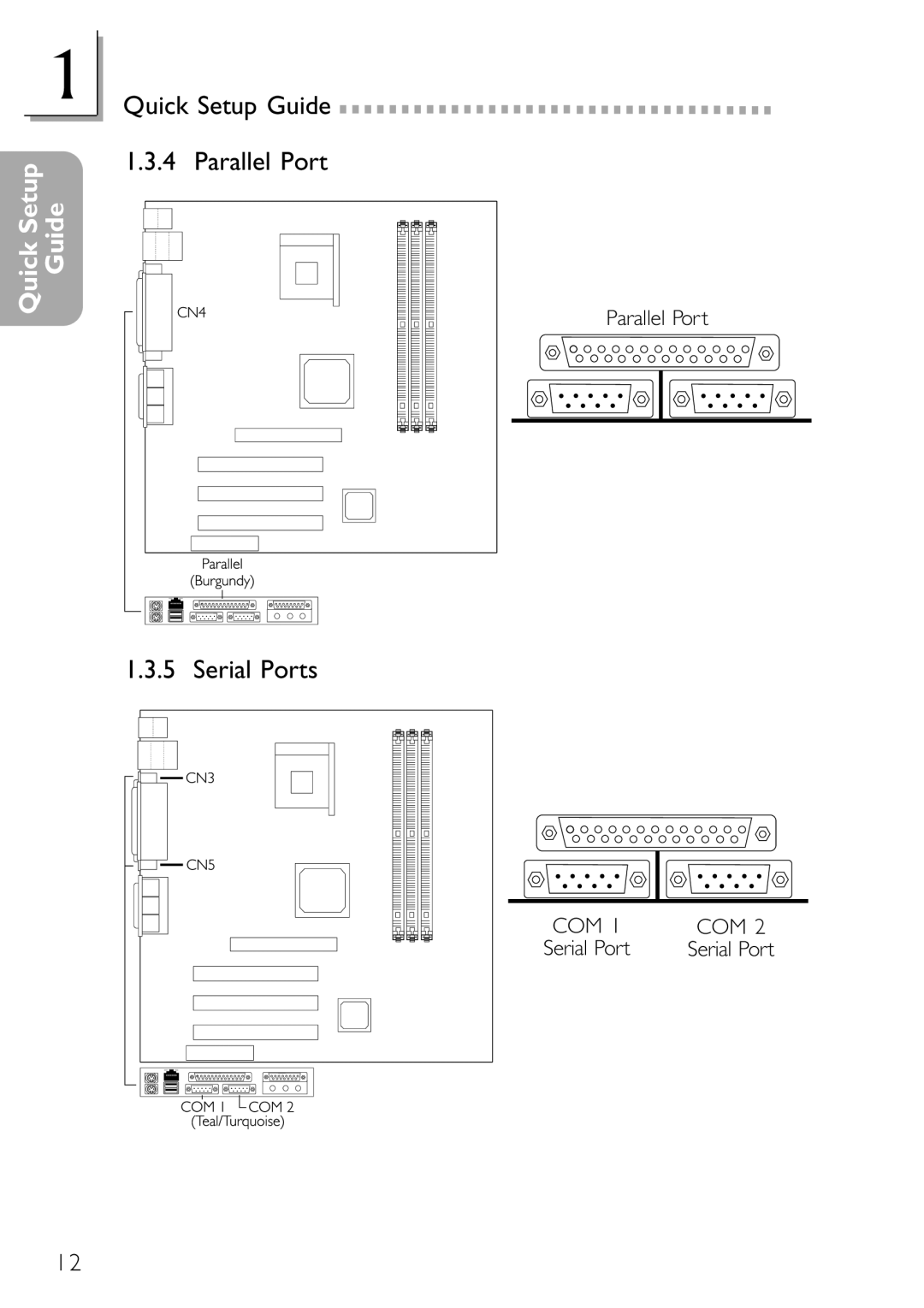 DFI NB32-SC, NB32-SL manual Quick Setup Guide 1.3.4 Parallel Port, Serial Ports 