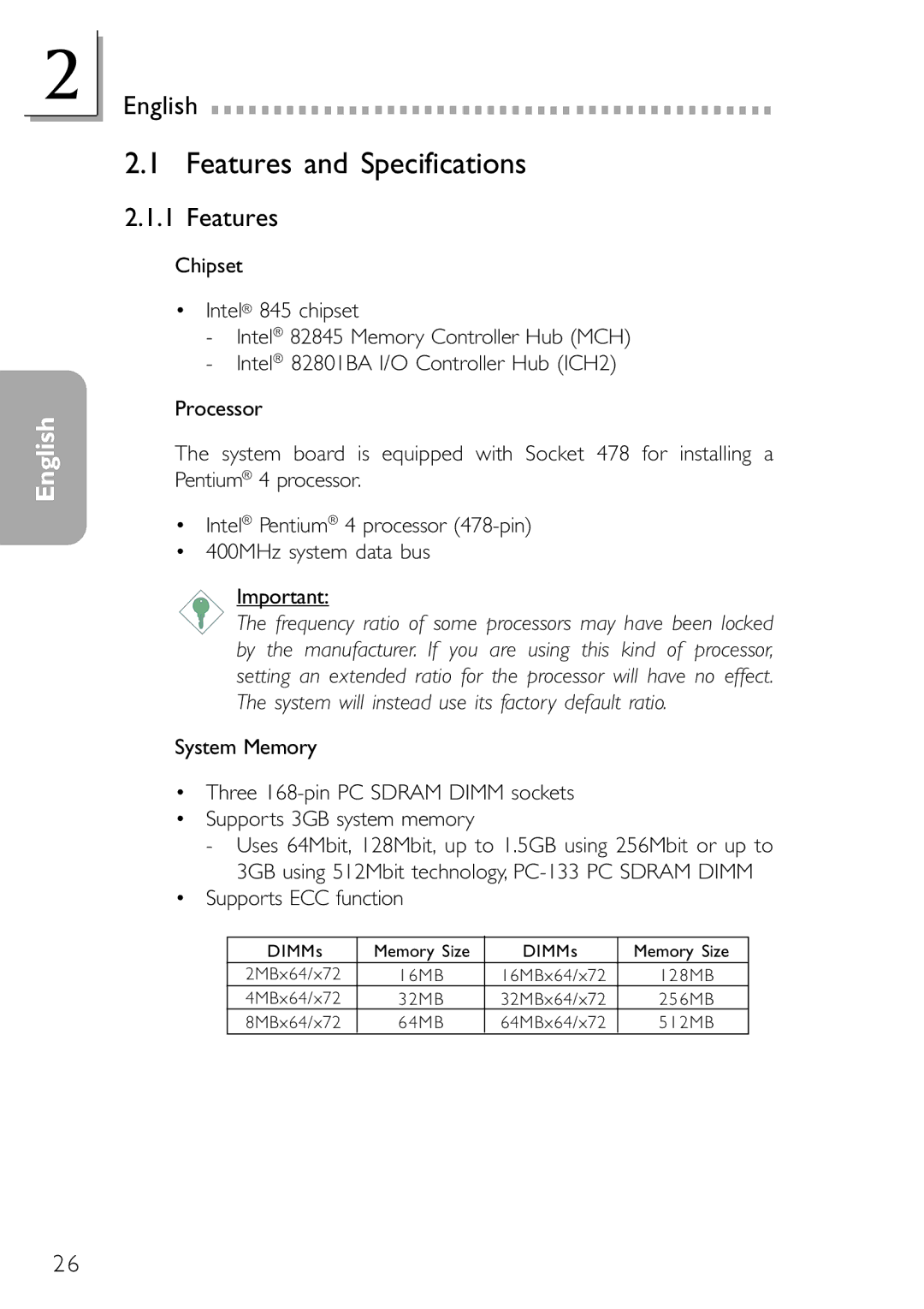 DFI NB32-SC, NB32-SL manual Features and Specifications, Supports ECC function 