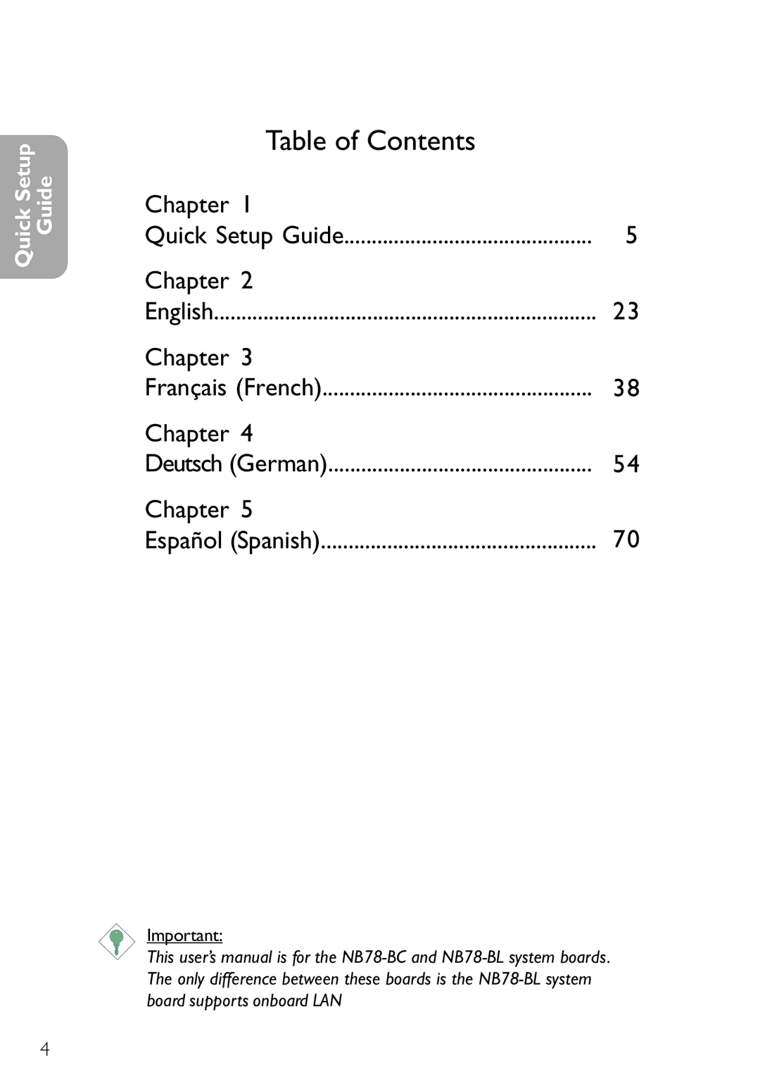 DFI NB78-BL, NB78-BC manual Table of Contents 