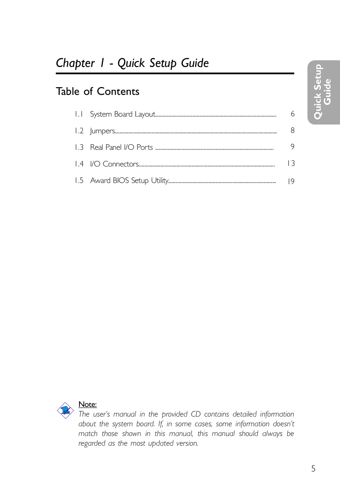 DFI NB78-BC, NB78-BL manual Quick Setup Guide, Table of Contents 