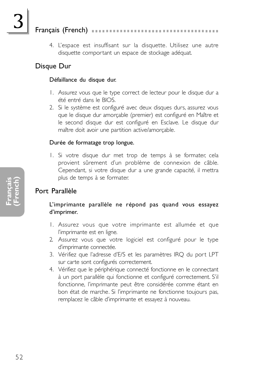 DFI NB78-BL, NB78-BC manual Disque Dur, Port Parallèle 