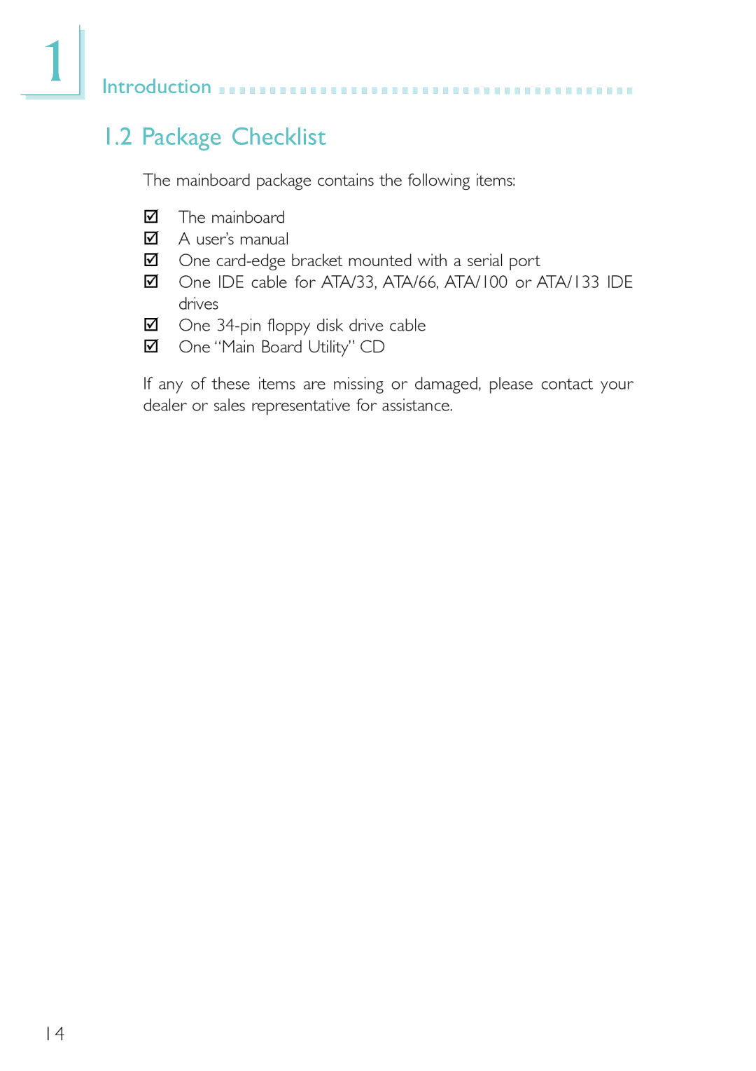 DFI PM12-EL, PM12-EC user manual Package Checklist 