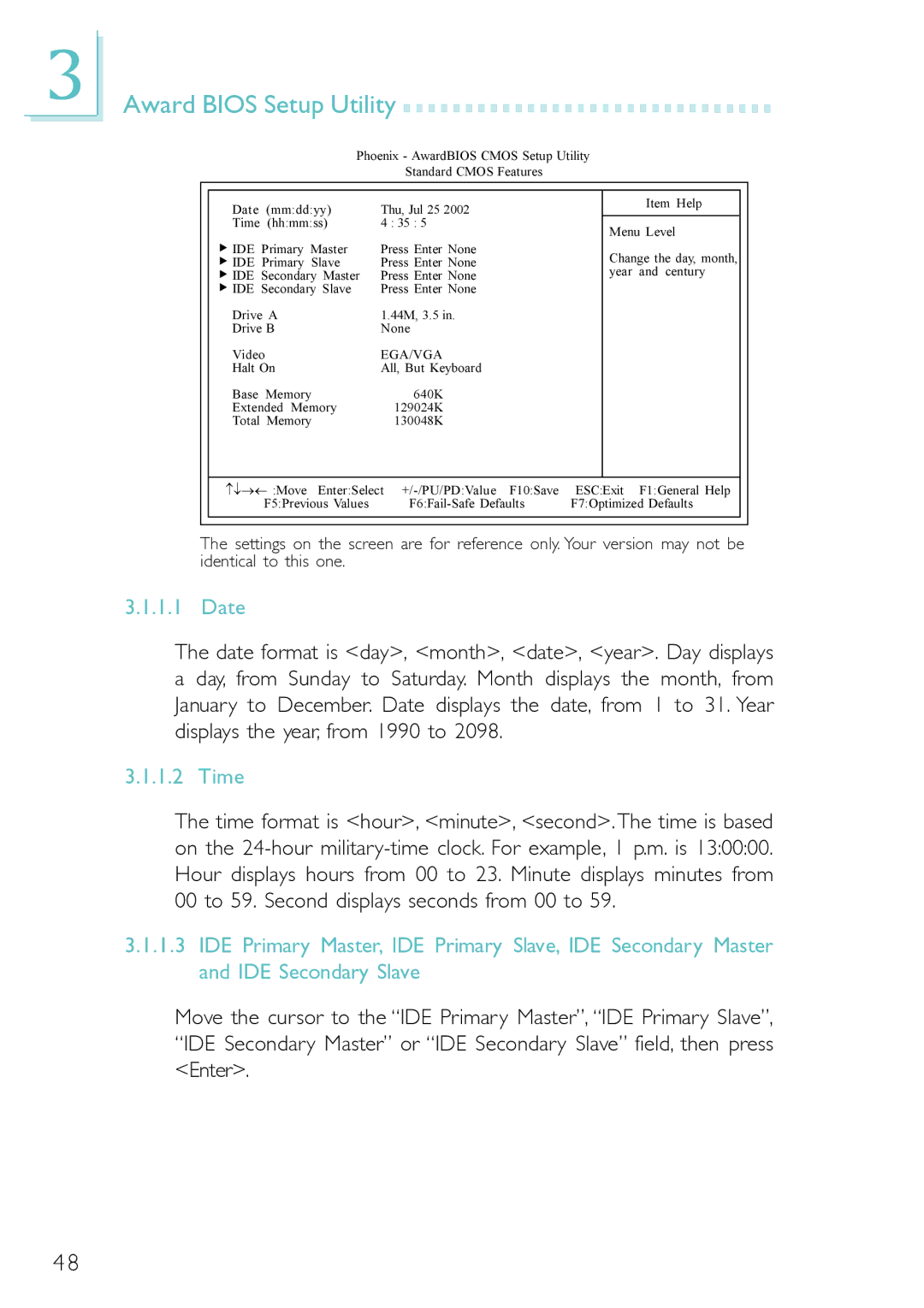 DFI PM12-EL, PM12-EC user manual Award Bios Setup Utility, Date, Time 