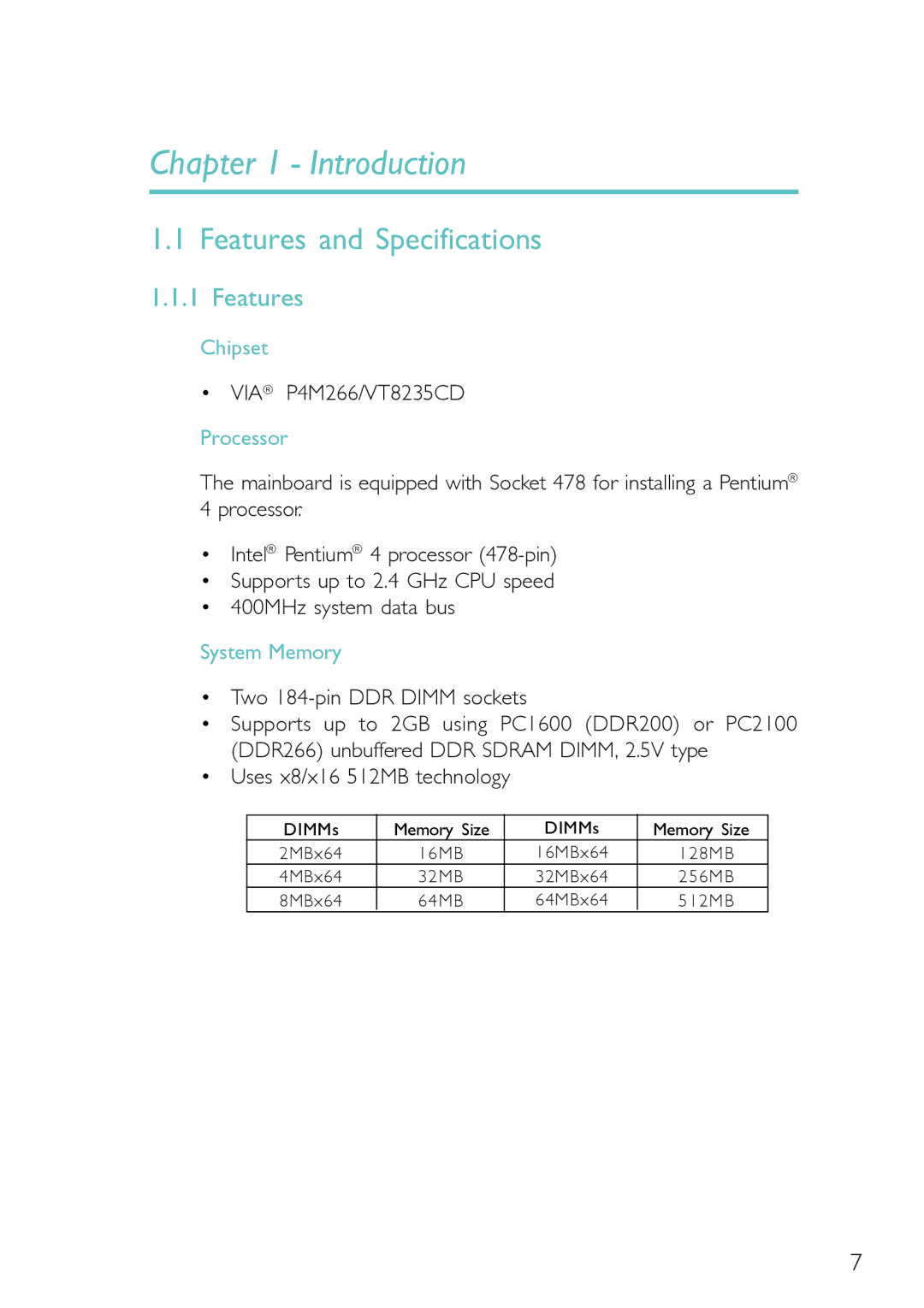 DFI PM12-EC, PM12-EL user manual Features and Specifications, Chipset, Processor, System Memory 