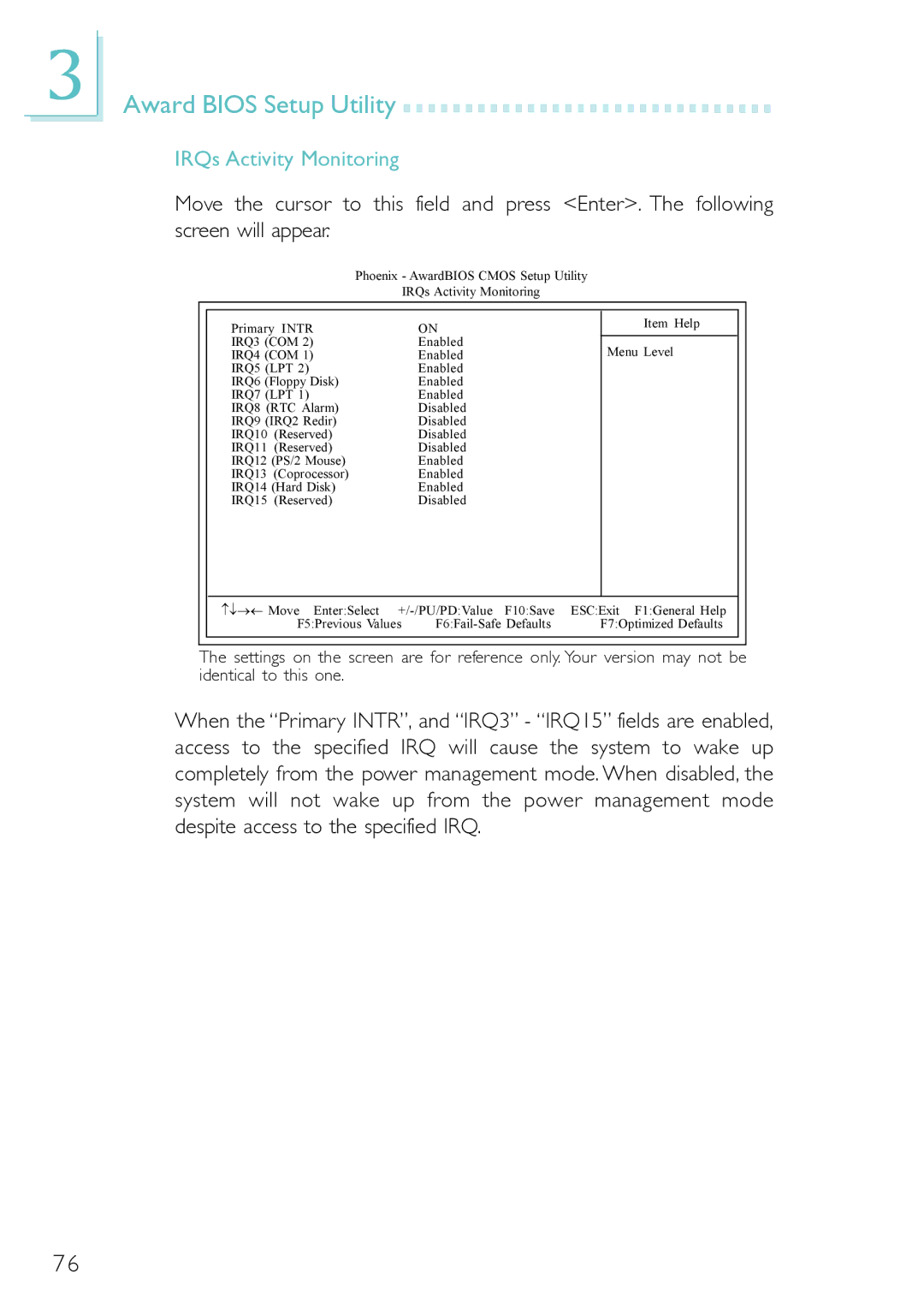 DFI PM12-EL, PM12-EC user manual IRQs Activity Monitoring, IRQ15 