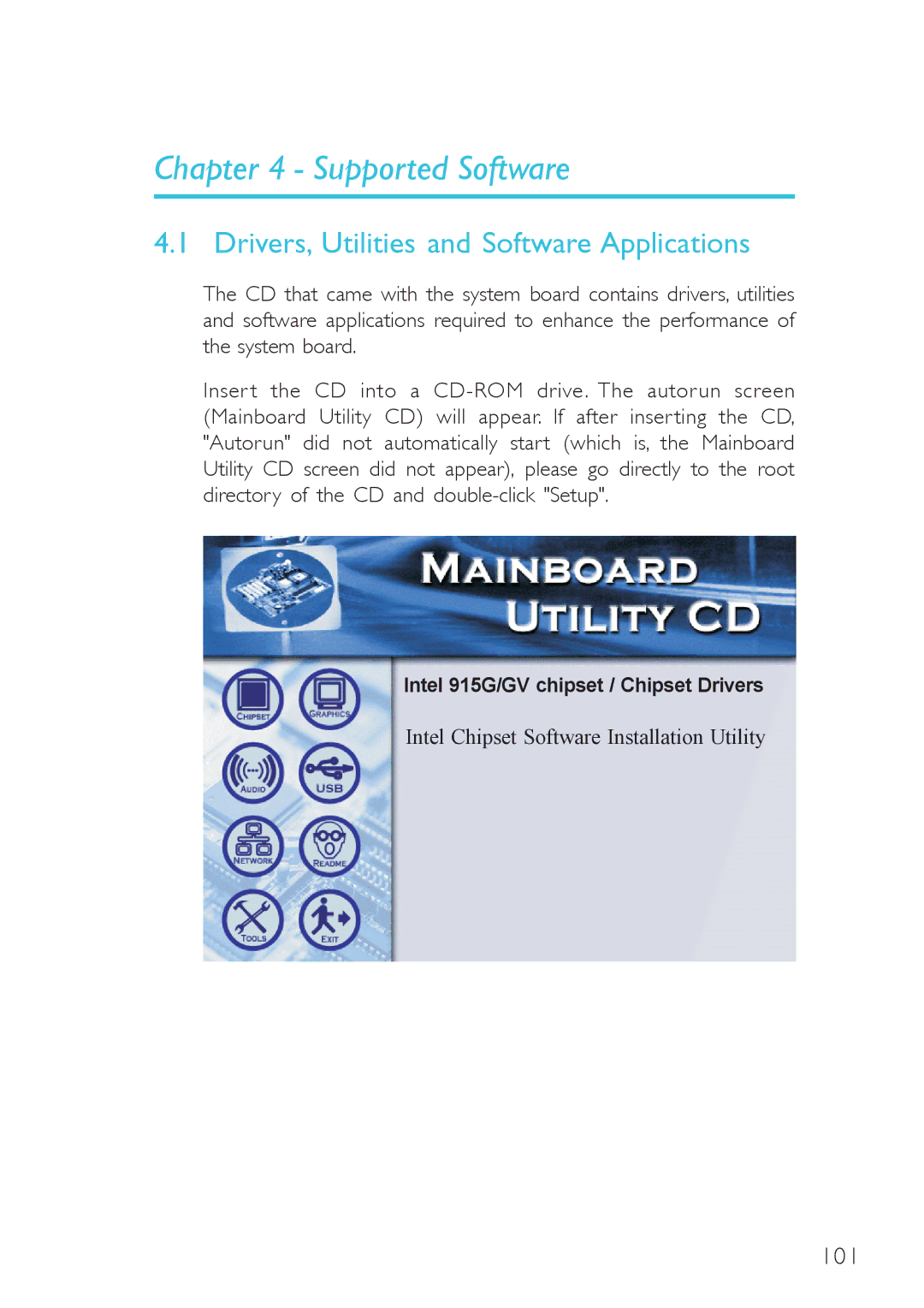 DFI 915gv-tml, system board, 915g-tmgf user manual Drivers, Utilities and Software Applications, Supported Software 