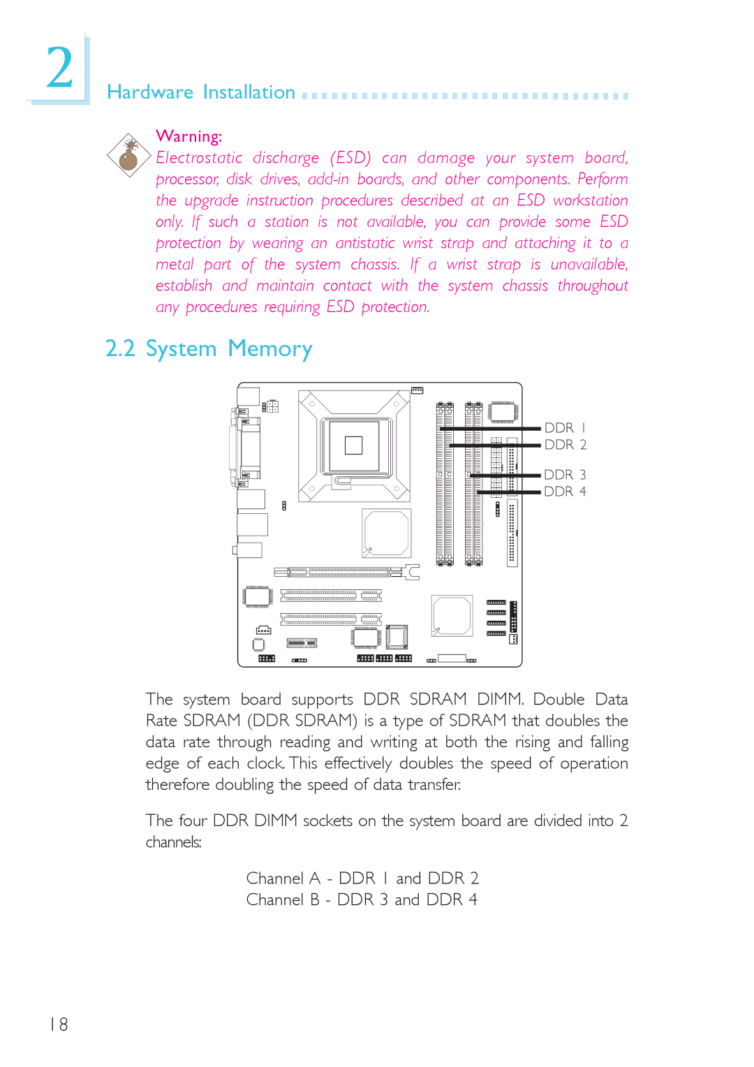 DFI system board, 915g-tmgf, 915gv-tml user manual System Memory, Channel a DDR 1 and DDR Channel B DDR 3 and DDR 