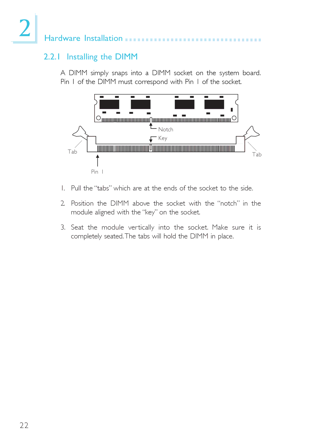 DFI 915g-tmgf, system board, 915gv-tml user manual Hardware Installation Installing the Dimm 