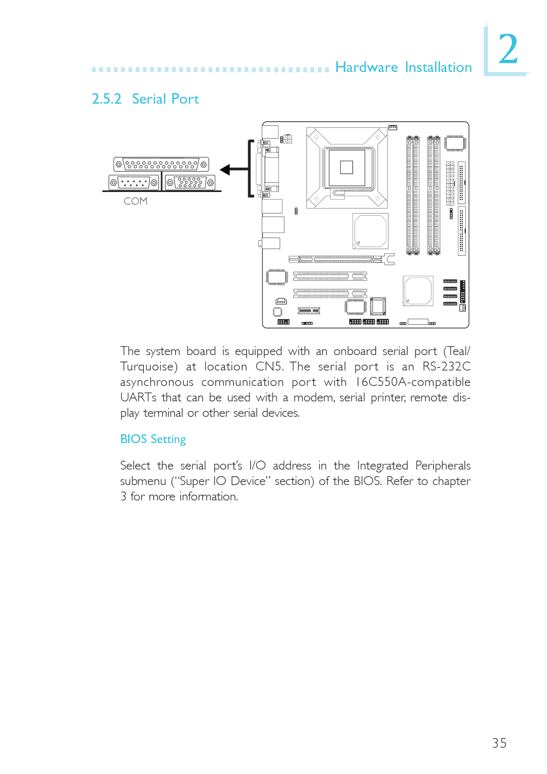 DFI 915gv-tml, system board, 915g-tmgf user manual Hardware Installation Serial Port, Bios Setting 