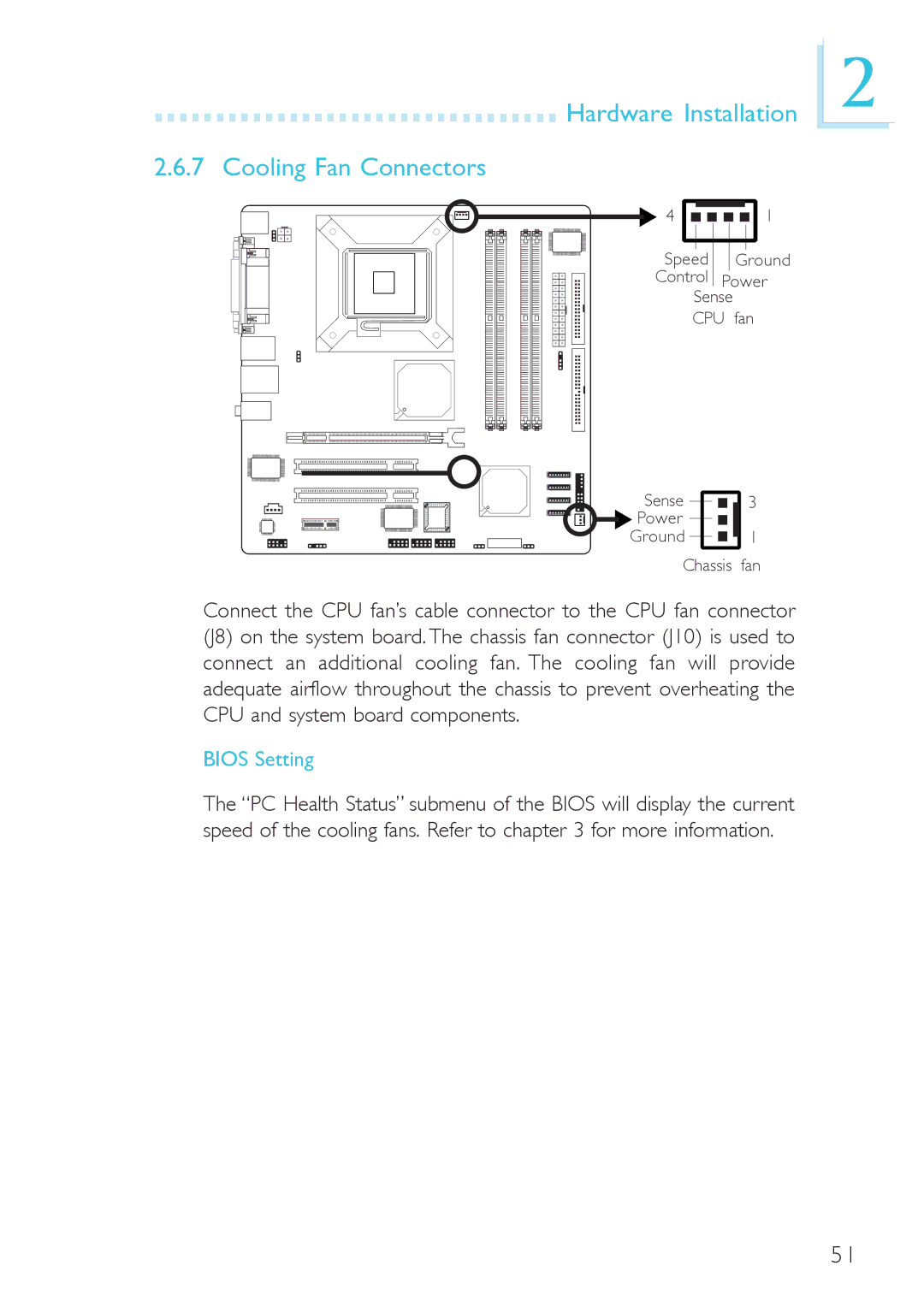 DFI system board, 915g-tmgf, 915gv-tml user manual Hardware Installation Cooling Fan Connectors 