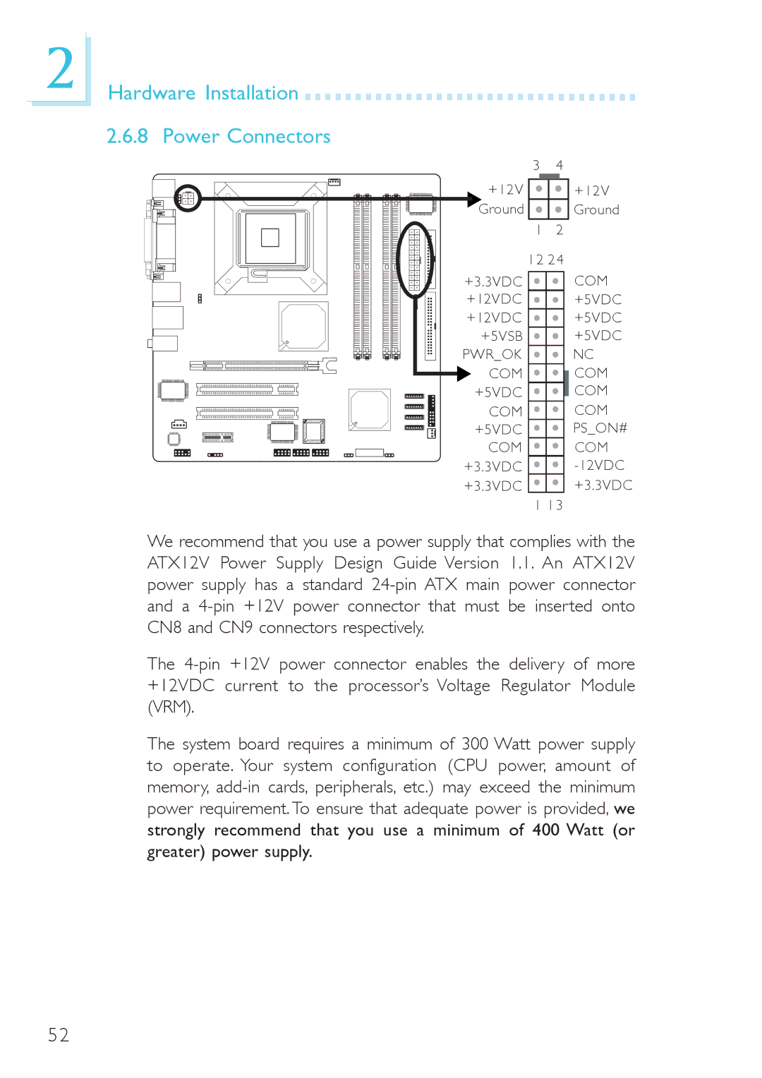 DFI 915g-tmgf, system board, 915gv-tml user manual Hardware Installation Power Connectors 