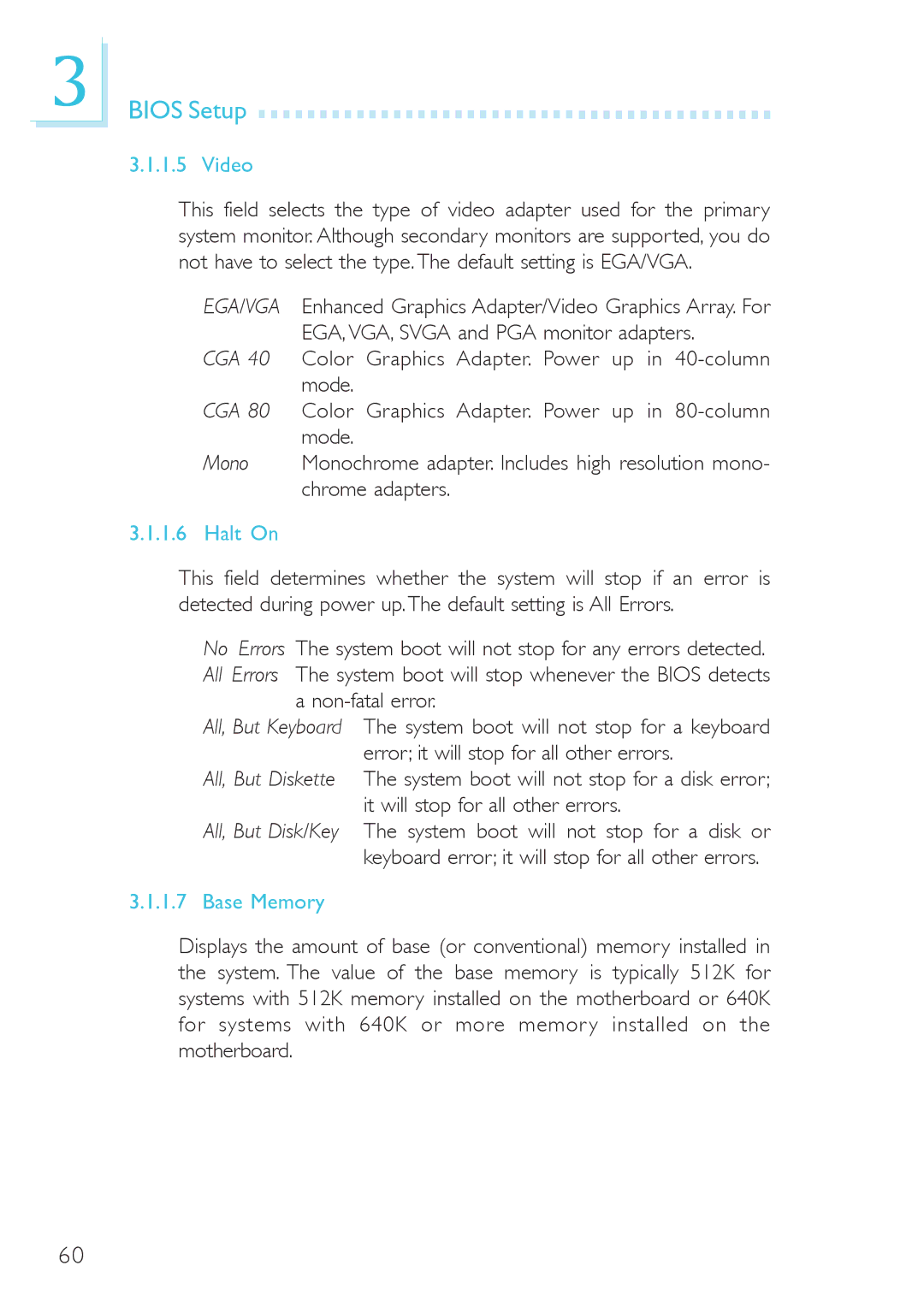 DFI system board, 915g-tmgf, 915gv-tml user manual Video, Halt On, Non-fatal error, Base Memory 