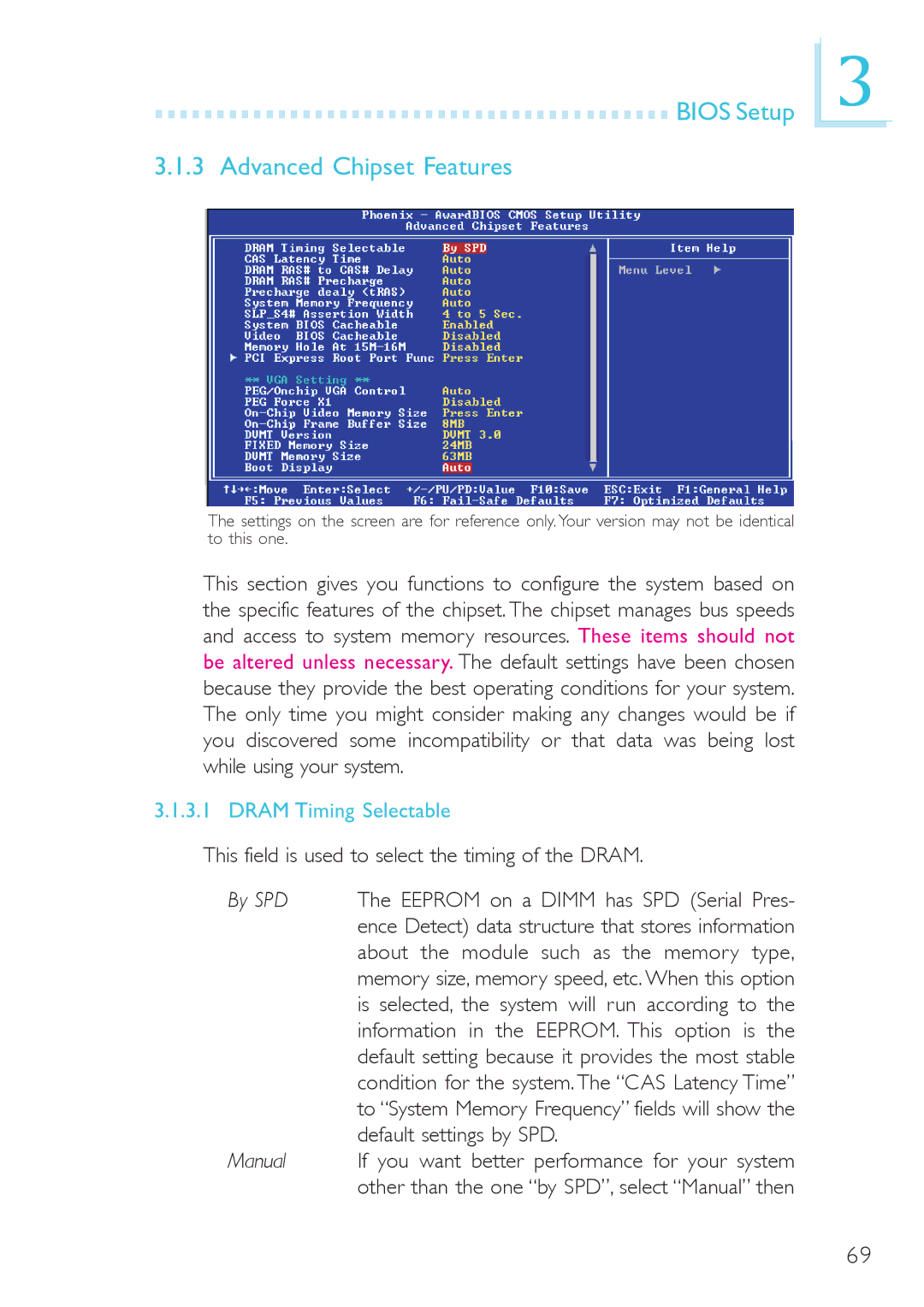 DFI system board, 915g-tmgf, 915gv-tml user manual Bios Setup Advanced Chipset Features, Dram Timing Selectable 