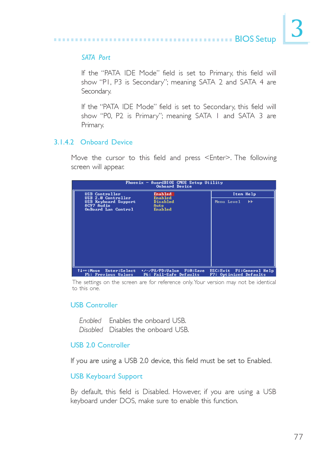 DFI 915gv-tml, system board, 915g-tmgf user manual Onboard Device, USB Controller, USB 2.0 Controller, USB Keyboard Support 