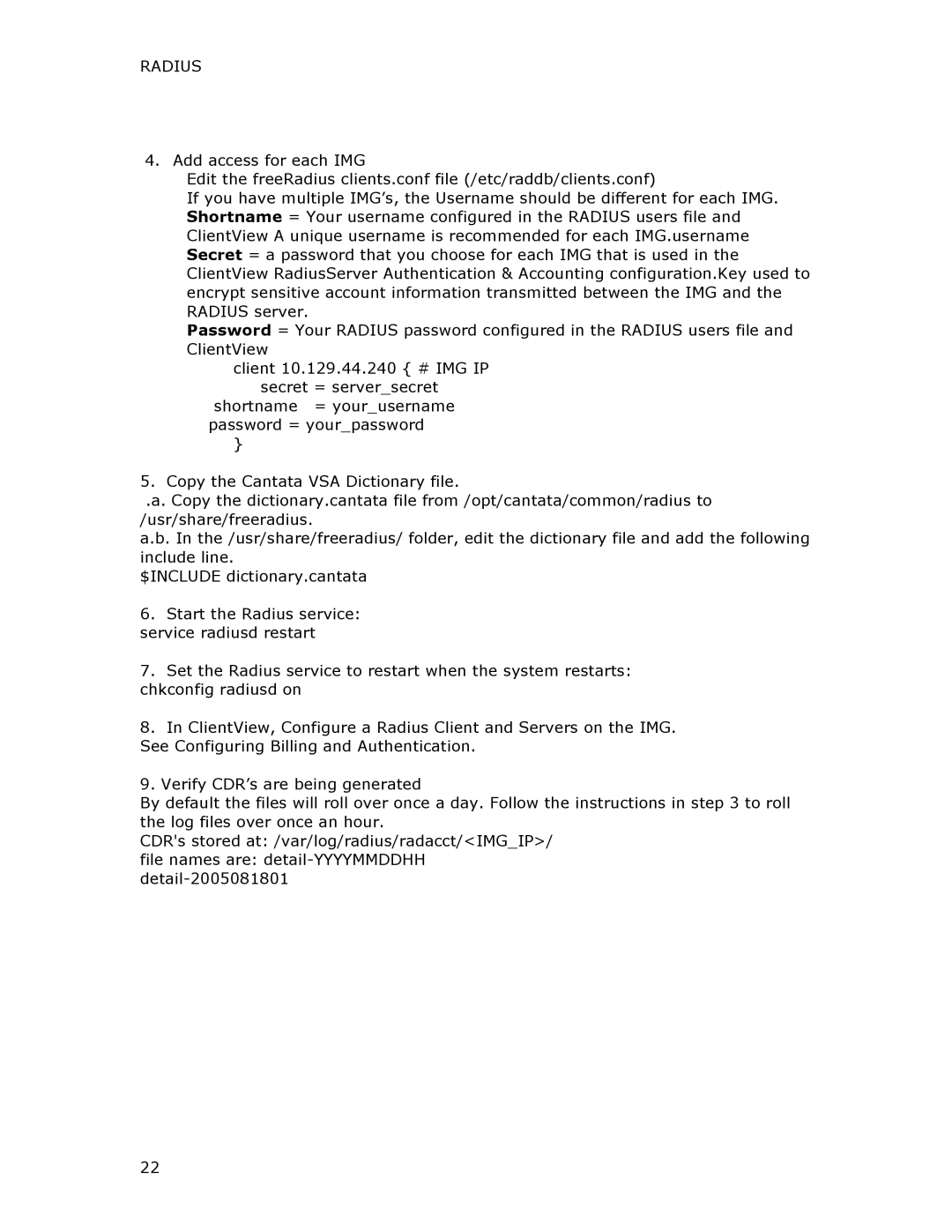 Dialogic 1010 manual Radius 