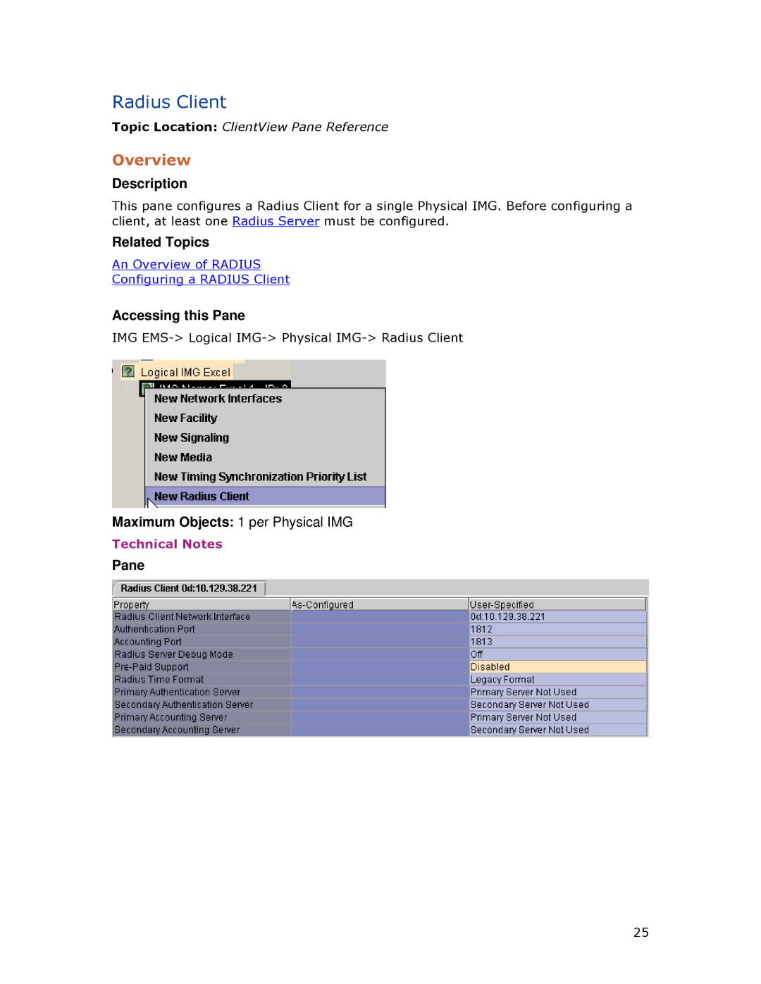 Dialogic 1010 manual Radius Client, Overview 