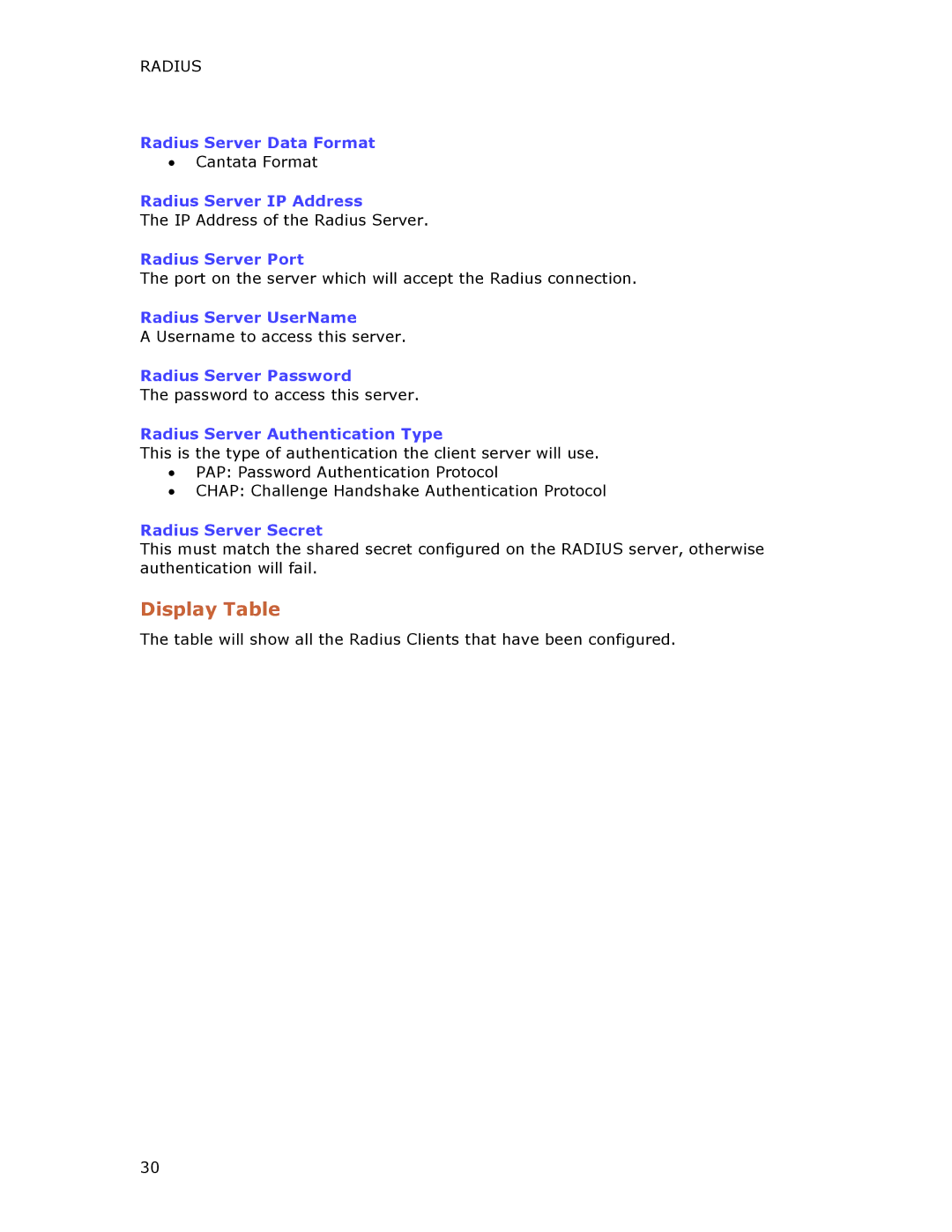 Dialogic 1010 manual Display Table 