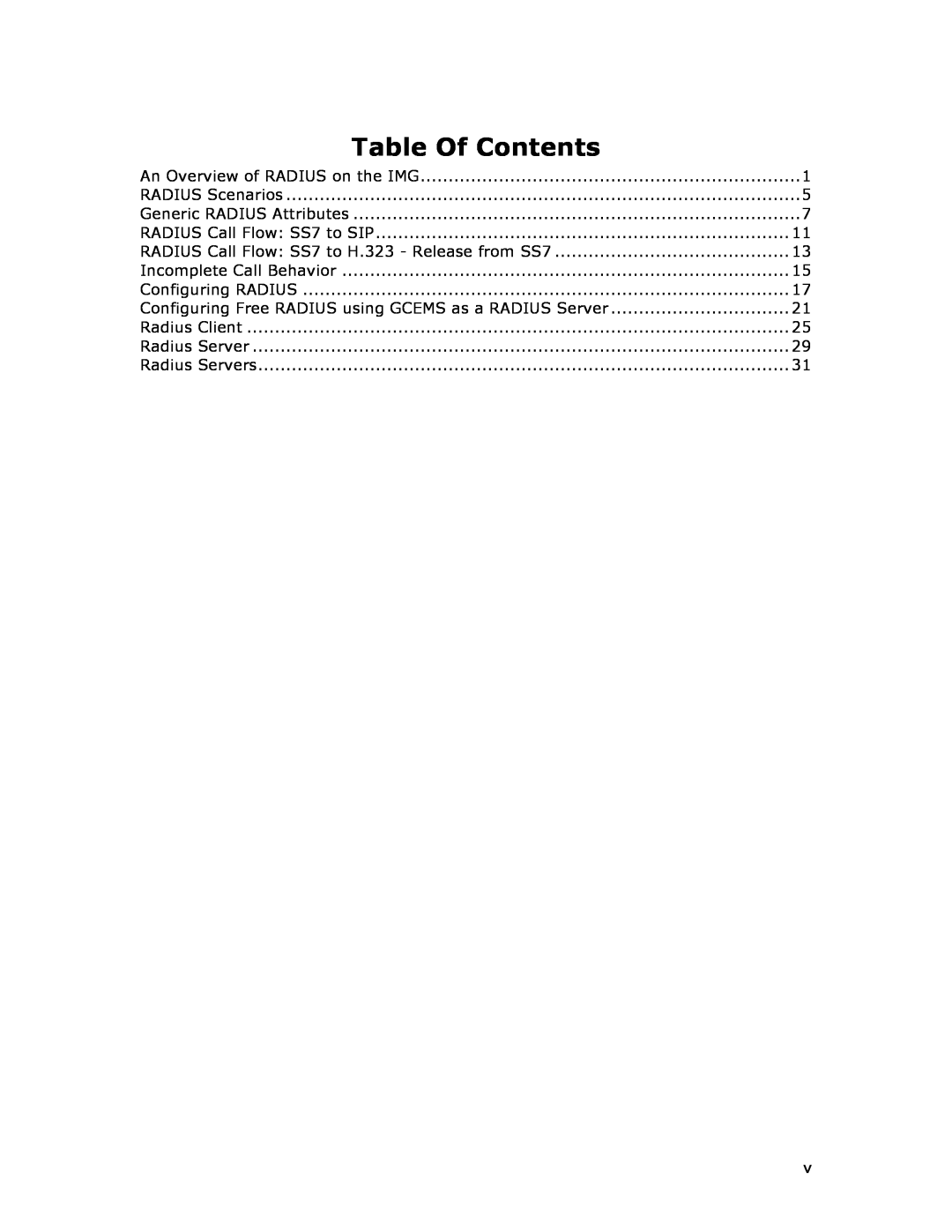 Dialogic 1010 manual Table Of Contents 