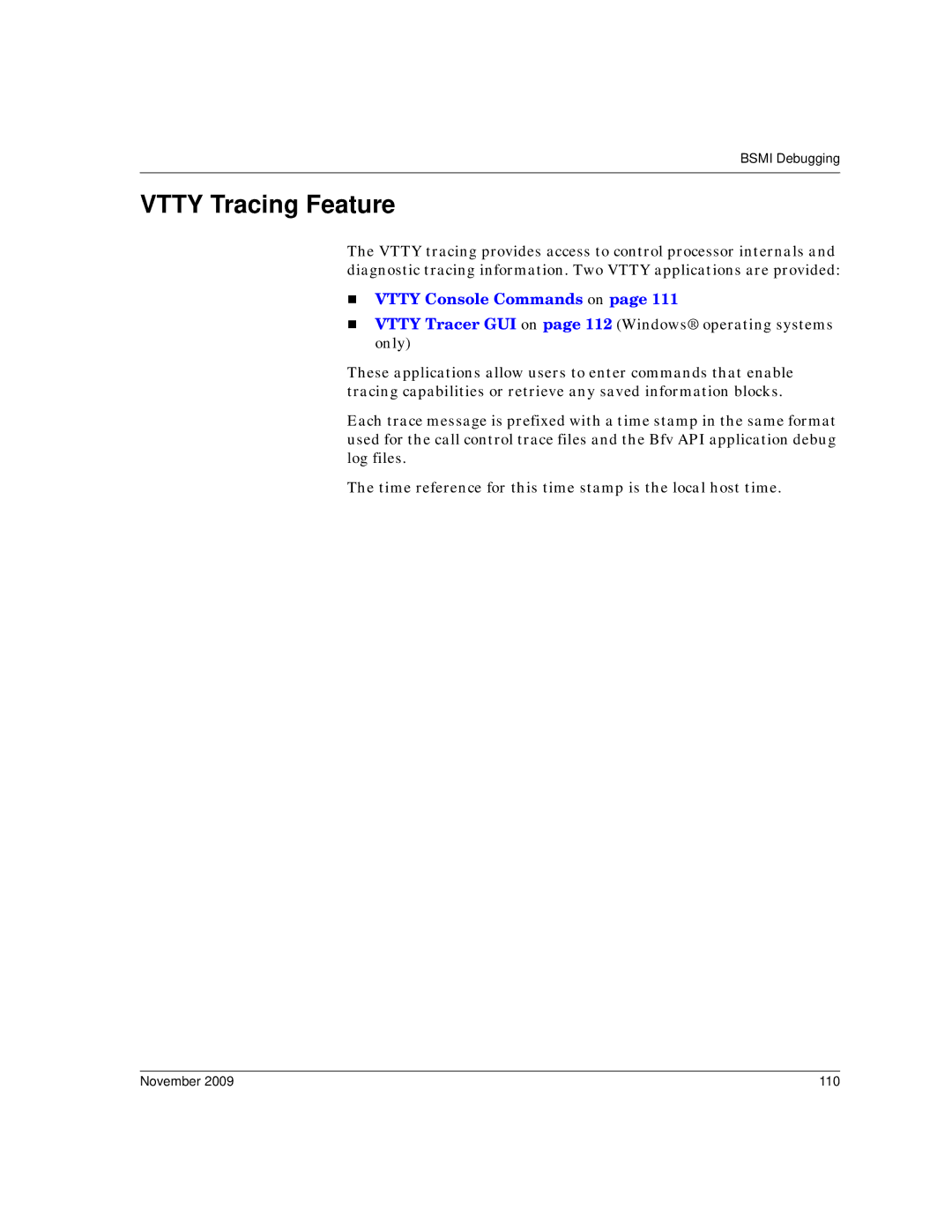 Dialogic 6.2 manual Vtty Tracing Feature, November 110 