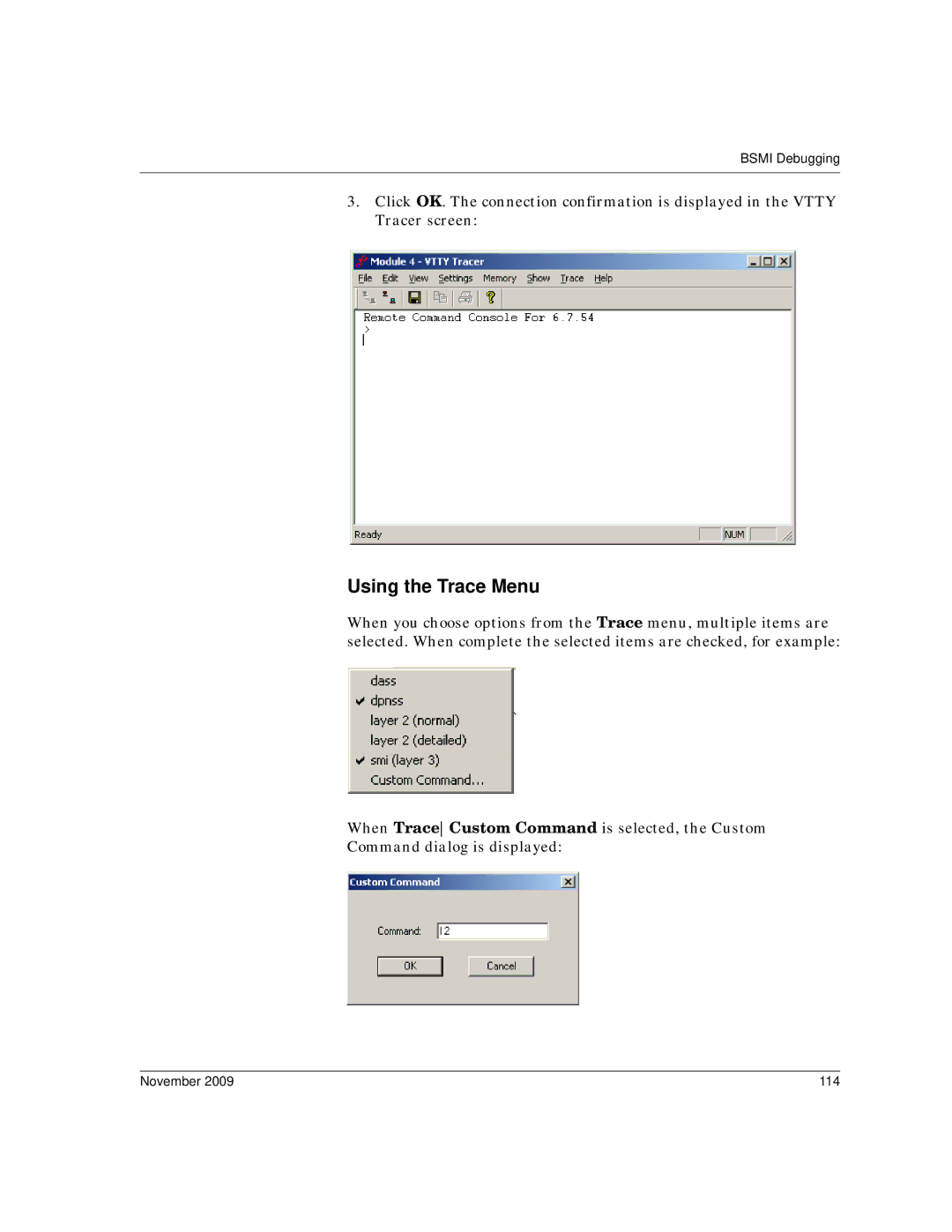 Dialogic 6.2 manual Using the Trace Menu, November 114 