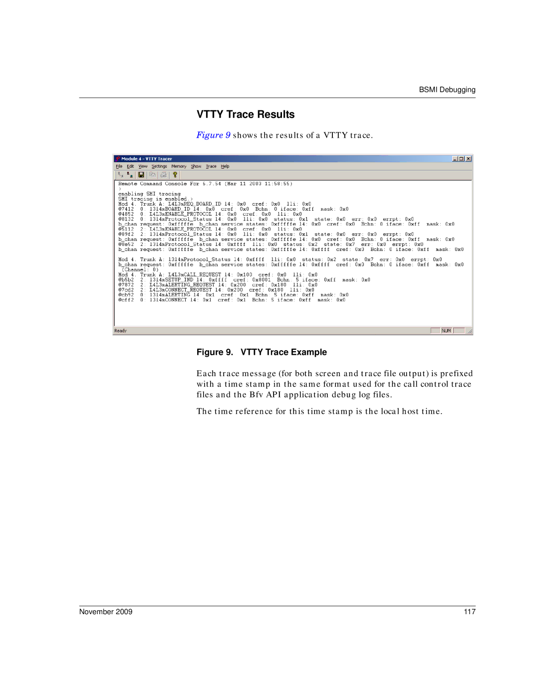 Dialogic 6.2 manual Vtty Trace Results, November 117 