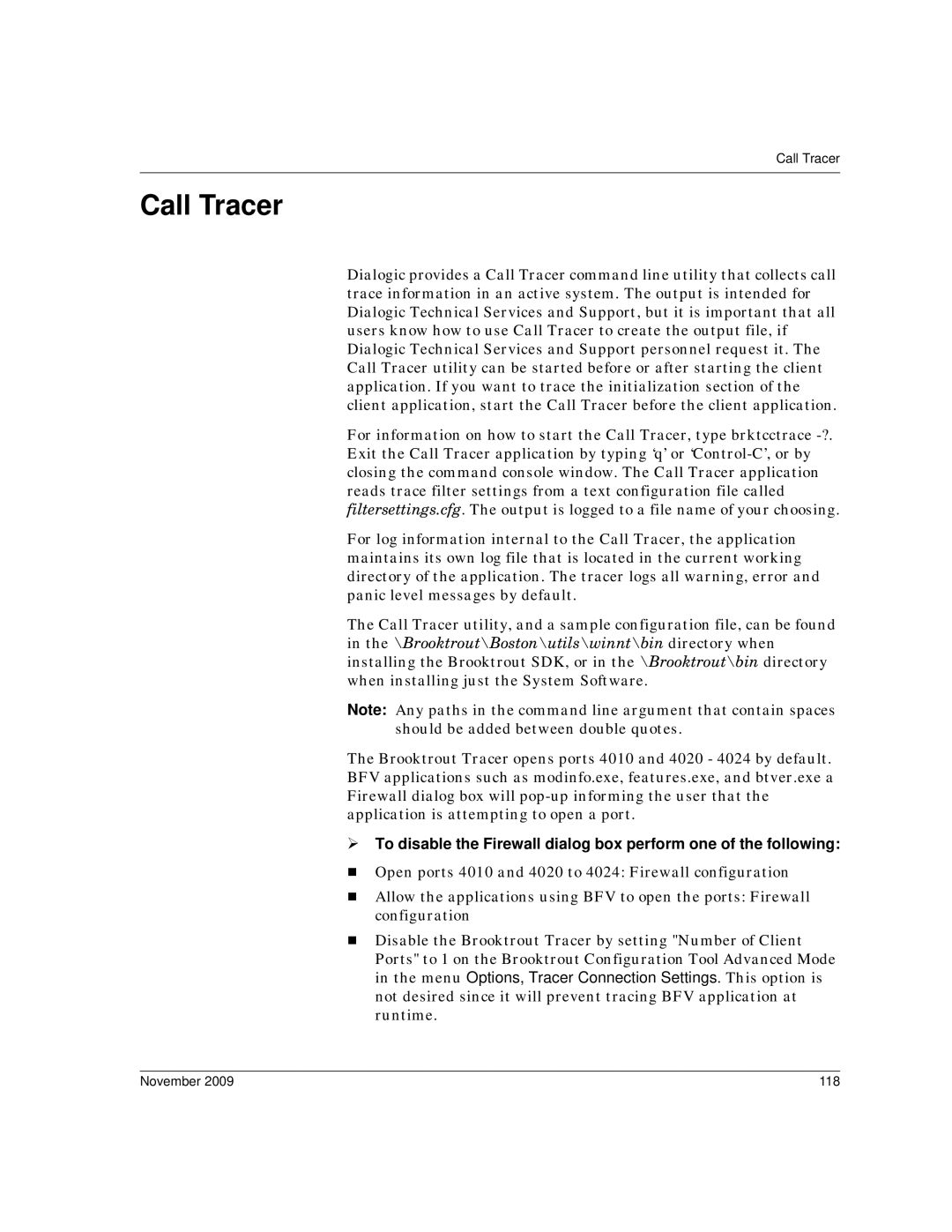 Dialogic 6.2 manual Call Tracer, November 118 