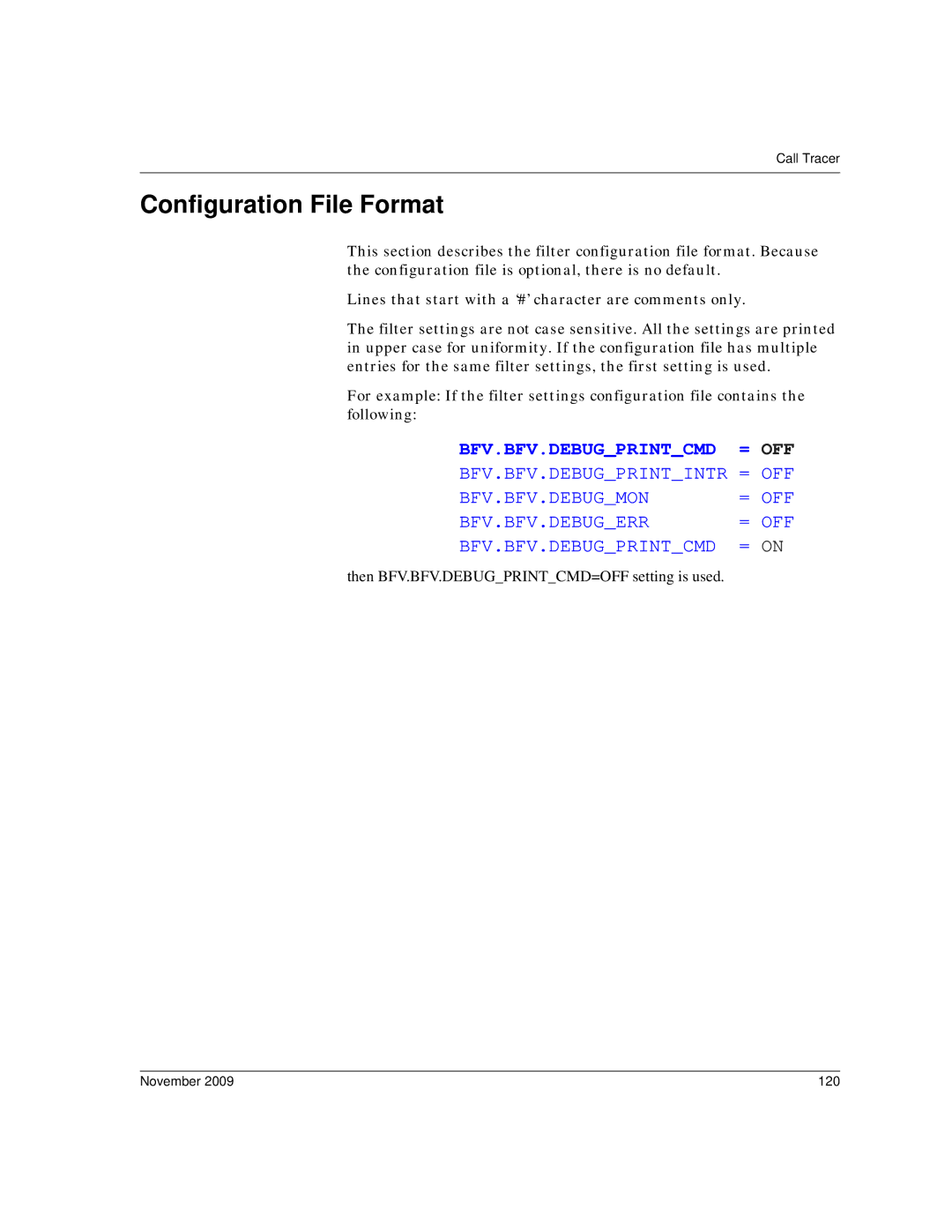 Dialogic 6.2 manual Configuration File Format, November 120 