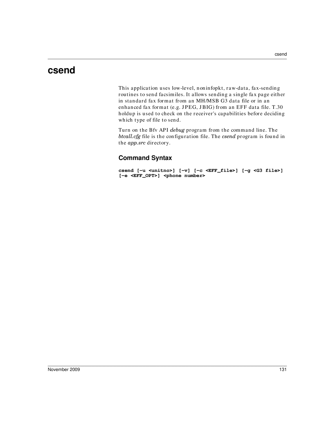 Dialogic 6.2 manual Csend, November 131 