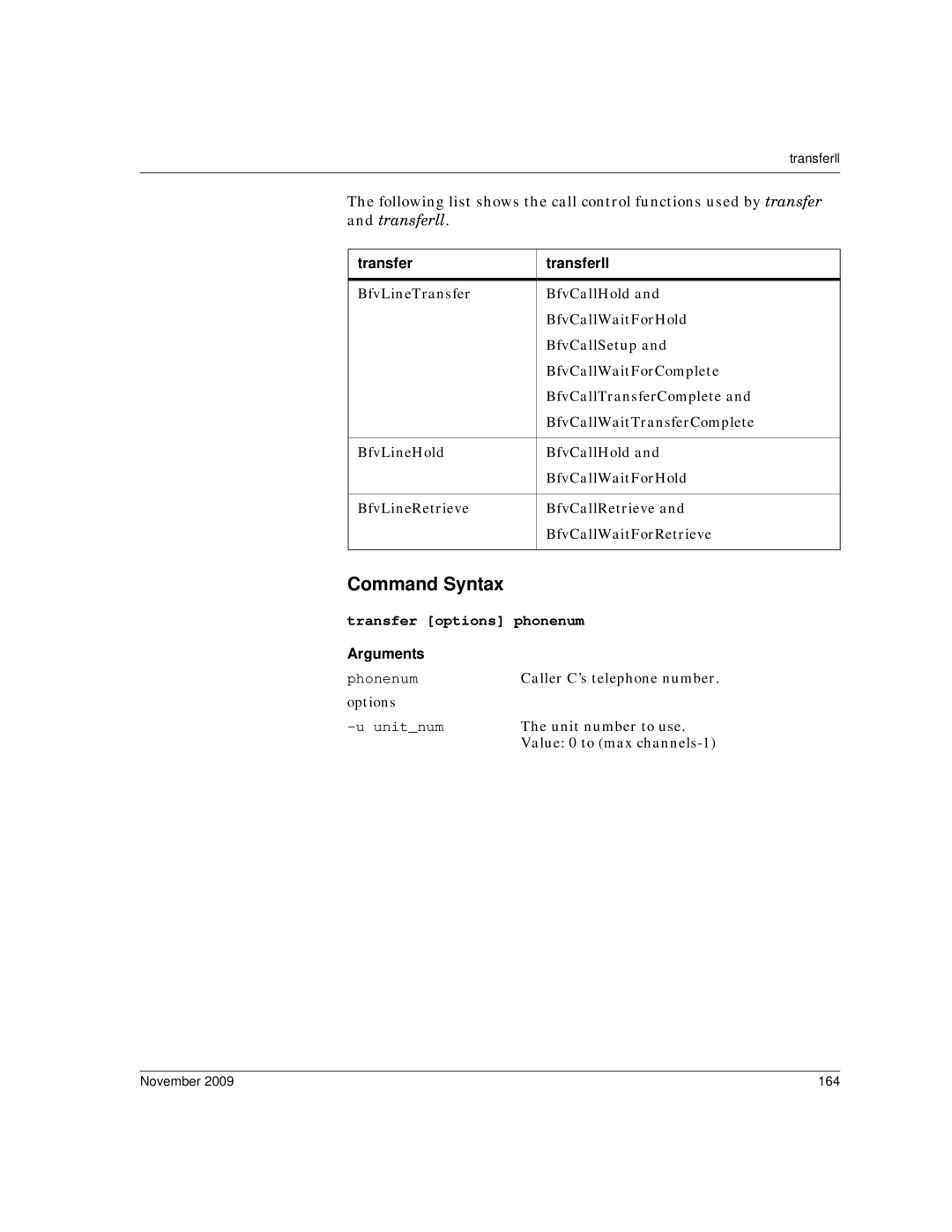 Dialogic 6.2 manual Transfer Transferll, November 164 