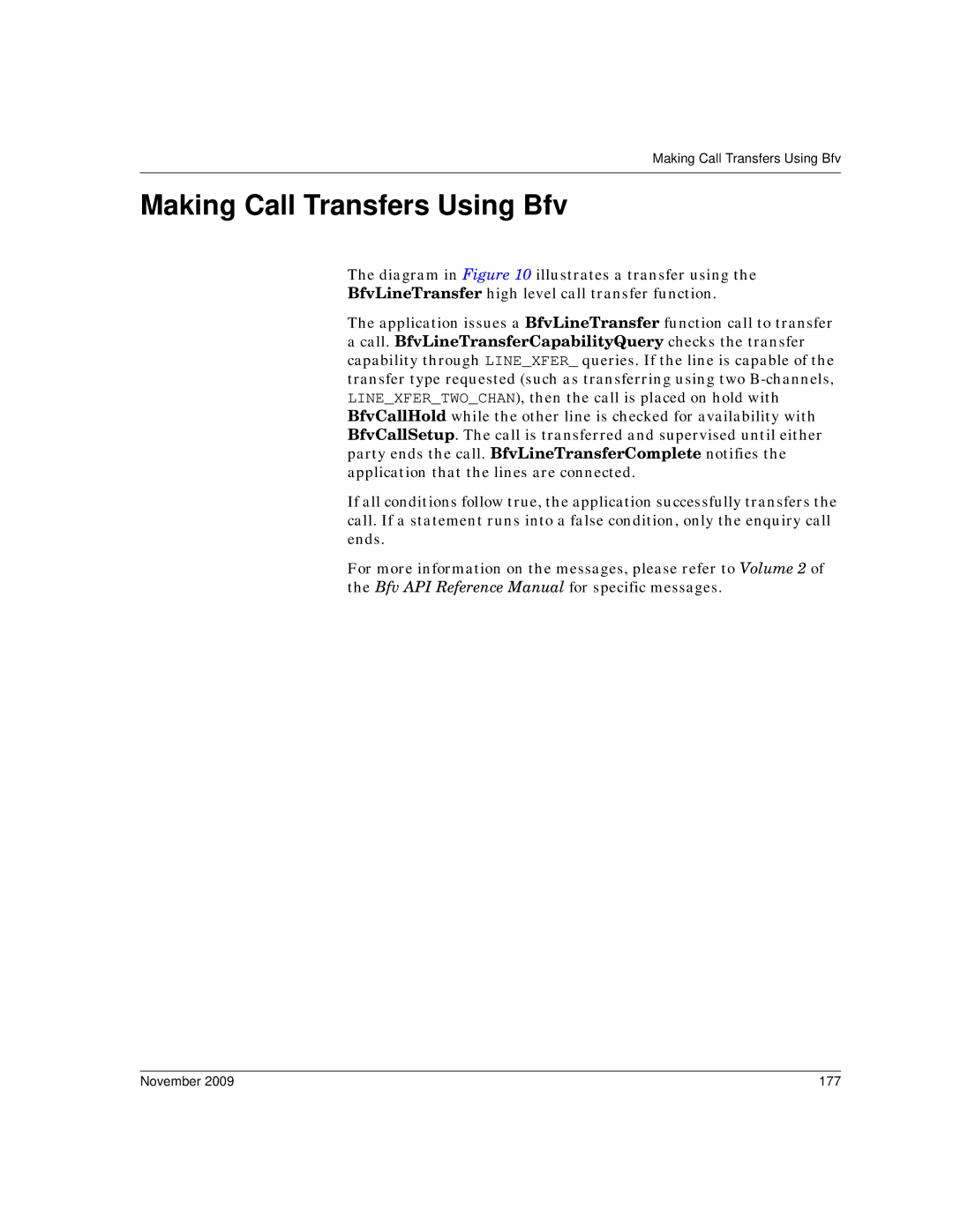 Dialogic 6.2 manual Making Call Transfers Using Bfv, November 177 