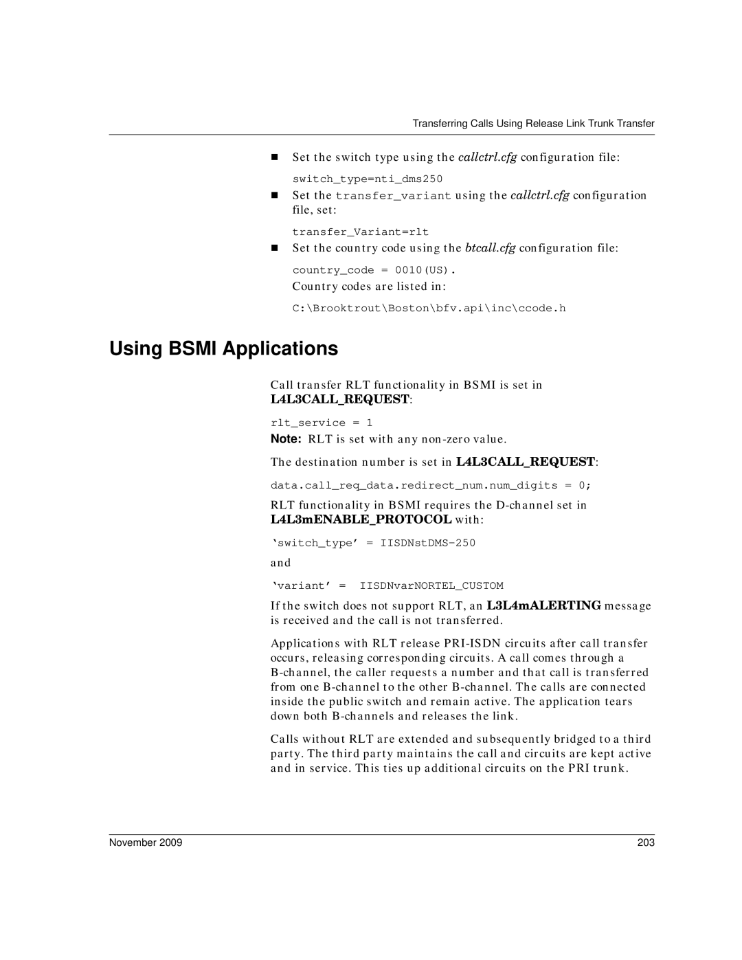 Dialogic 6.2 manual L4L3CALLREQUEST, November 203 