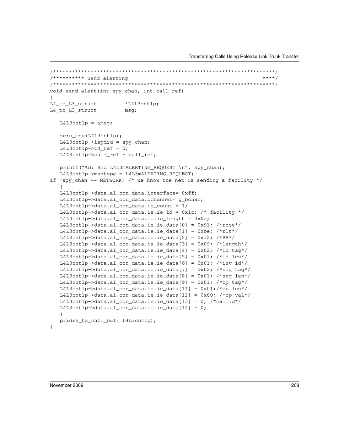 Dialogic 6.2 manual L4L3cntlp L4toL3struct Msg L4L3cntlp = &msg, November 208 