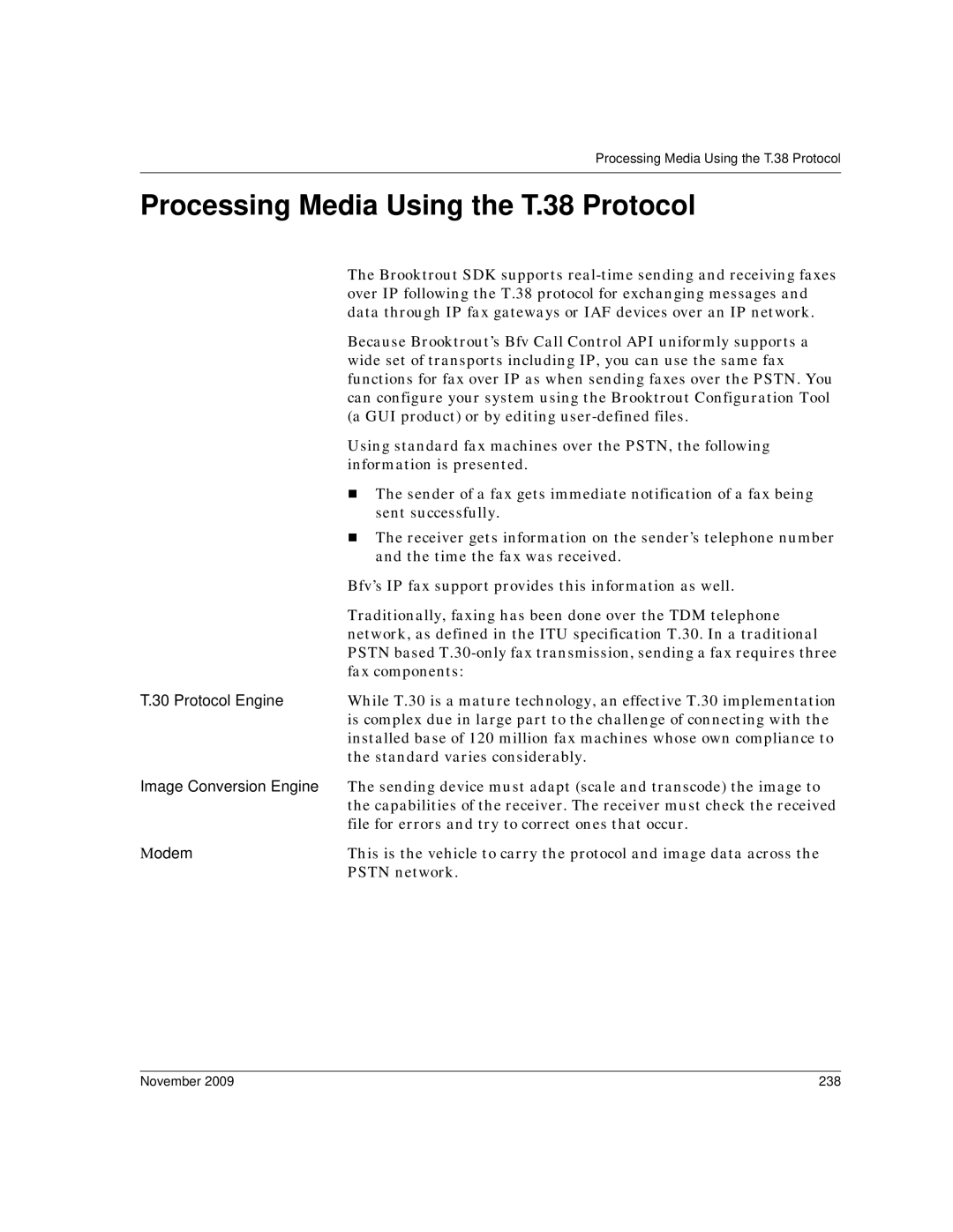 Dialogic 6.2 manual Processing Media Using the T.38 Protocol, November 238 