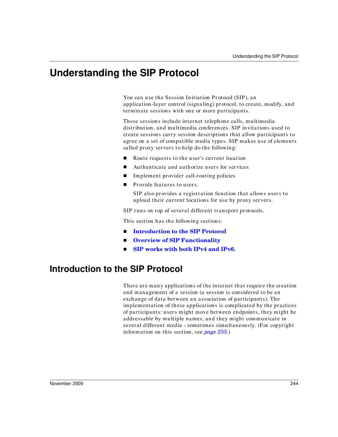 Dialogic 6.2 manual Understanding the SIP Protocol, Introduction to the SIP Protocol, November 244 