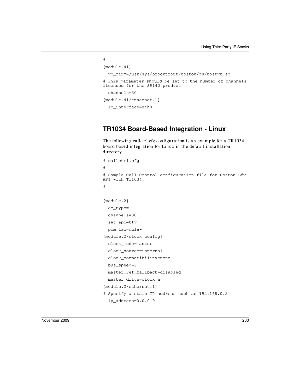 Dialogic 6.2 manual TR1034 Board-Based Integration Linux, November 260 