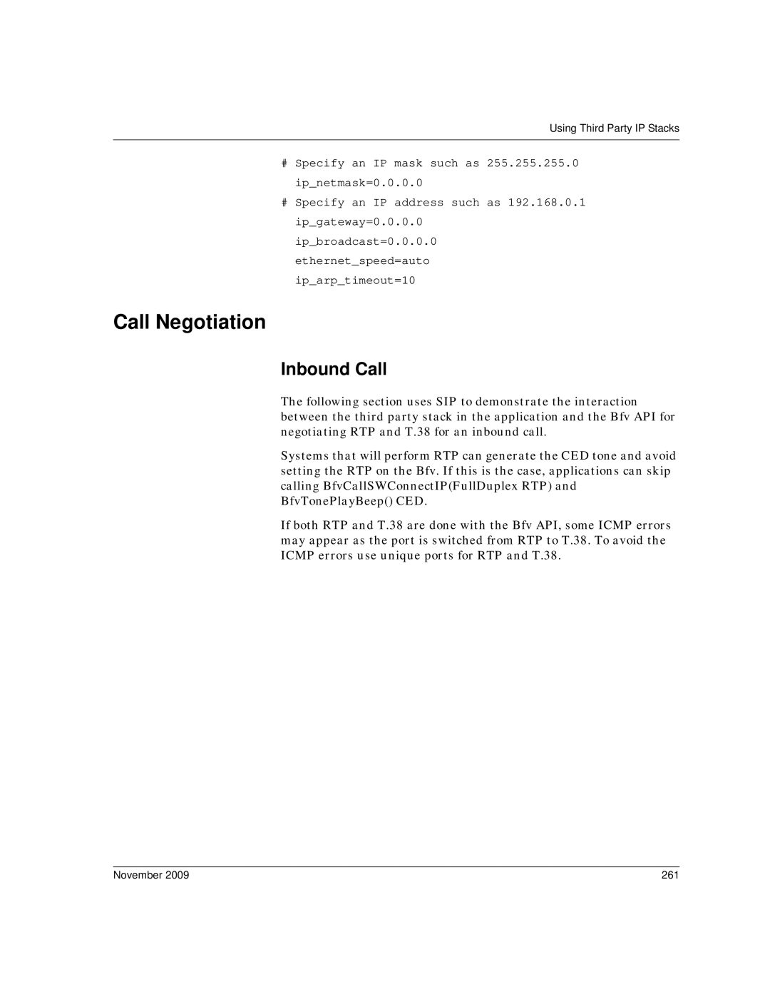 Dialogic 6.2 manual Call Negotiation, Inbound Call, November 261 