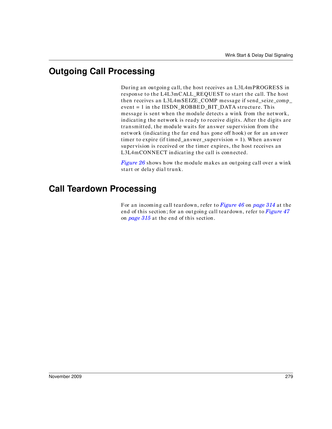 Dialogic 6.2 manual Outgoing Call Processing, Call Teardown Processing, November 279 