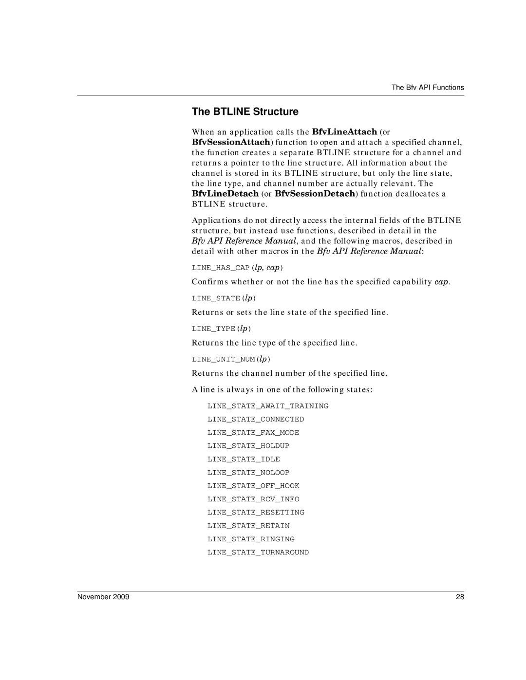 Dialogic 6.2 manual Btline Structure 